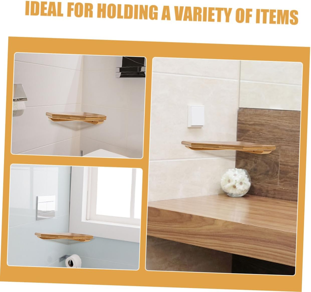 2pcs Rustic Floating Corner Shelves Wall Mounted Storage Rack for Bathroom Kitchen Bedroom Living Space-Saving Minimalist Design and Easy to Clean