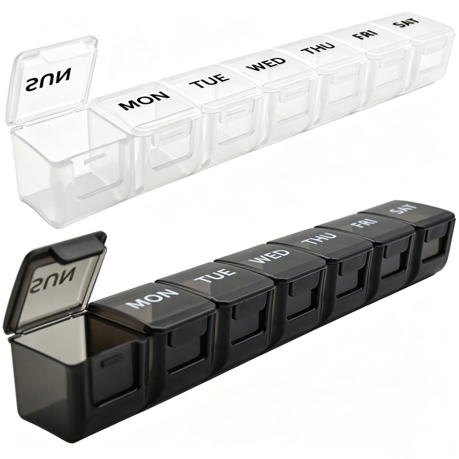 2 Pack Weekly Pill Organizer, Large 7 Day Pill Case, Daily Vitamin Case Medicine Box, AM/PM Pill Containers for Medicine Supplements Fish Oil-image-38