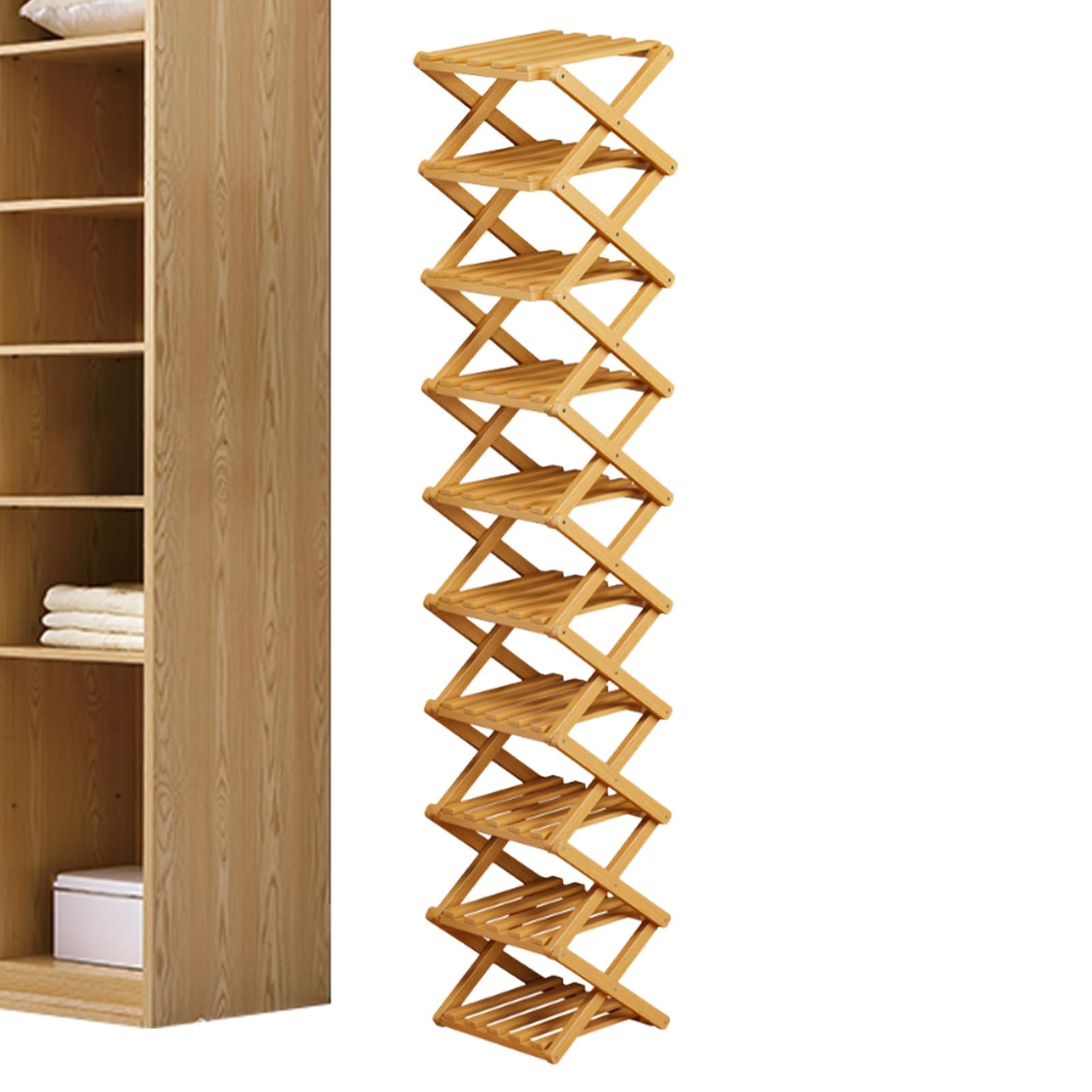 Scarpiera verticale in legno a più livelli, per camera da letto, corridoio, ingresso, appartamento, stanza degli studenti