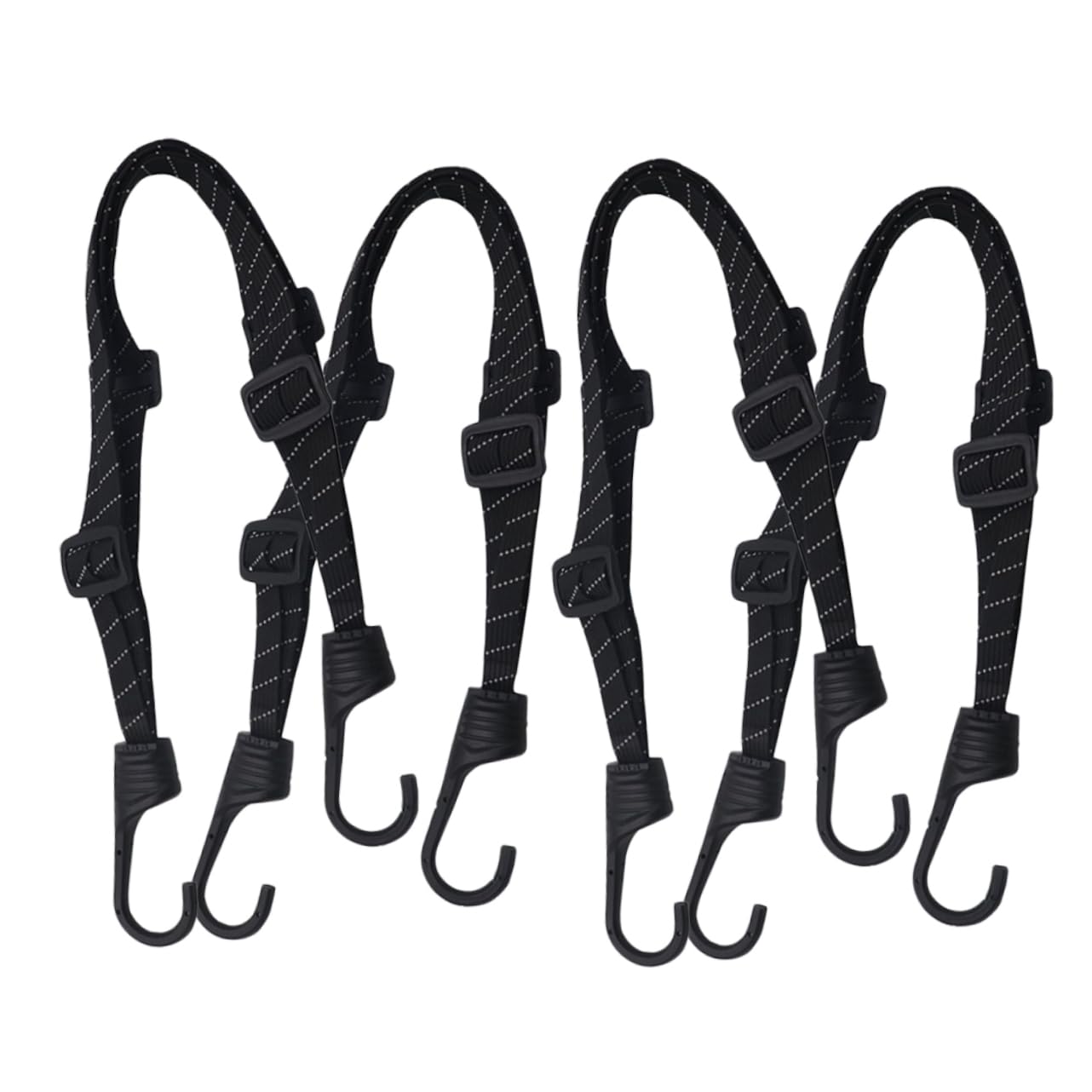 Zerodeko 4Pcs Adjustable Luggage Nylon Strap Portable Cargo Fixing Cord with Hooks for Motorcycles Bicycles and Electric Vehicles Secure Effortlessly