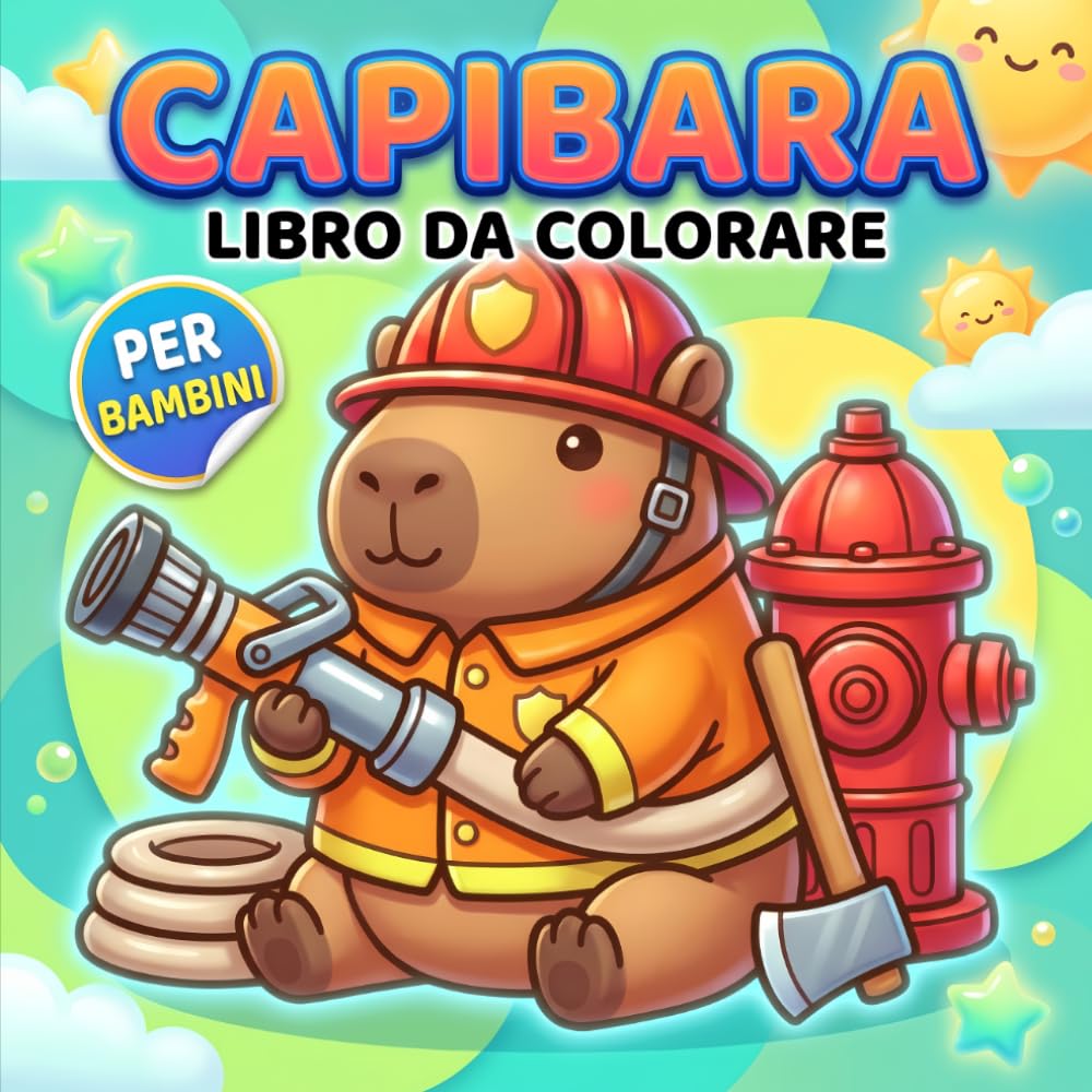 Capibara: Libro da colorare: Disegni Teneri E Divertenti Con Atmosfere Coccolose, Ideali Per Bambini Curiosi E Ragazzi