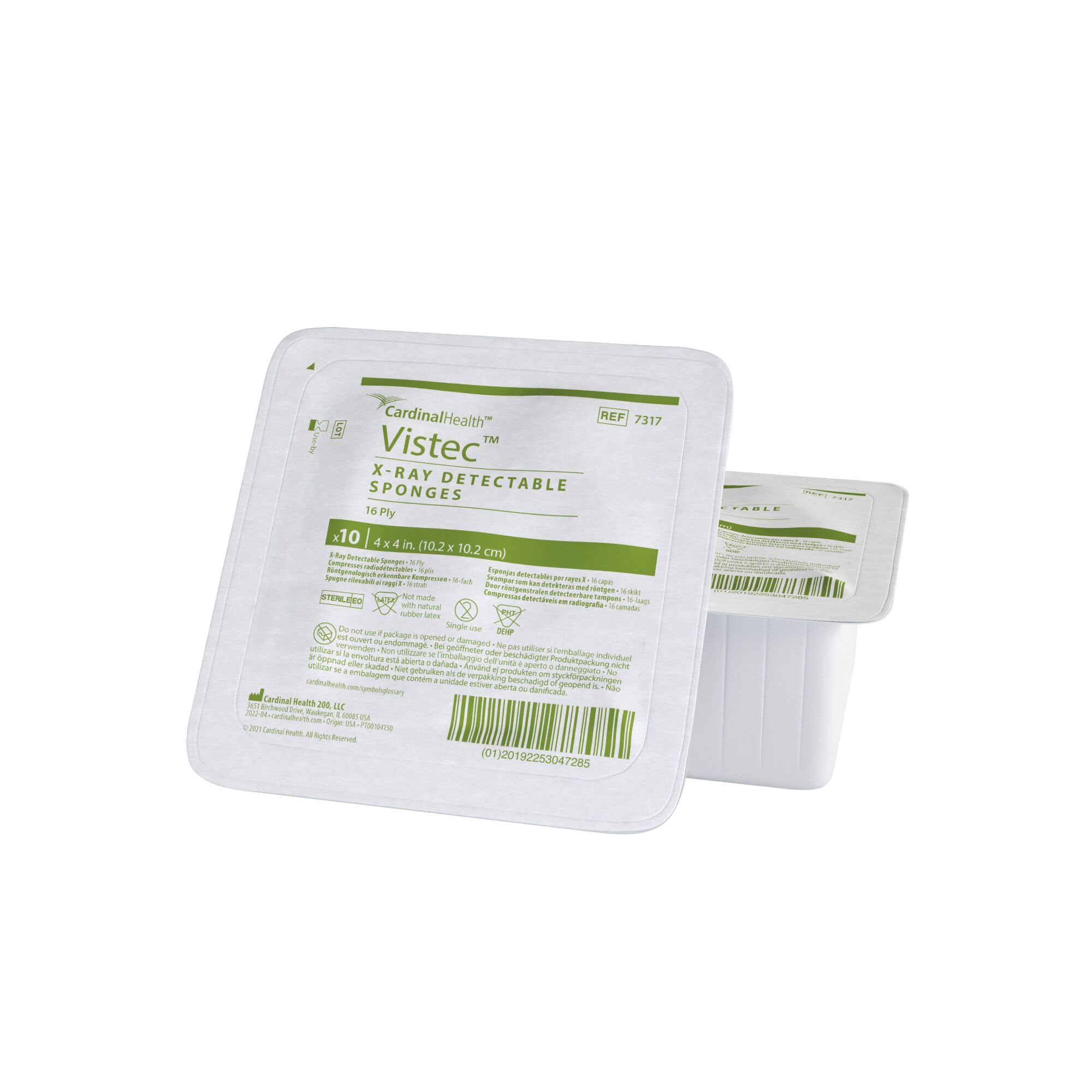 Vistec™ Spugna rilevabile a raggi X, non sterile, di marca, 20,3 x 10,2 cm, 16 strati