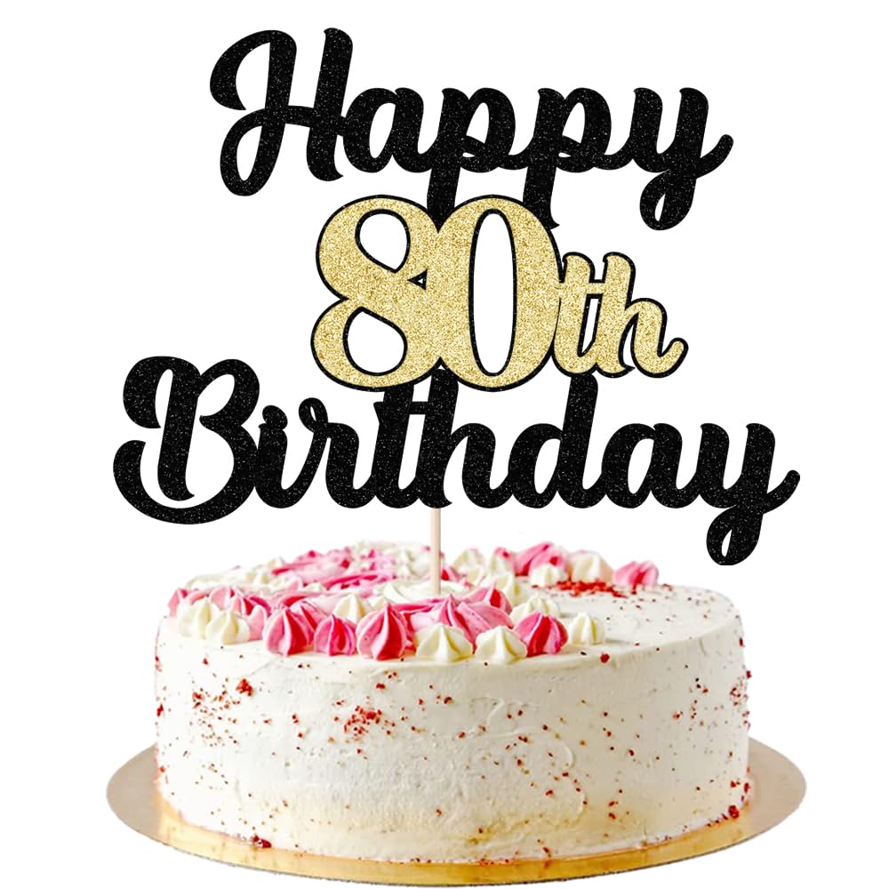 80th Cake Topper For Women 80Th Birthday Cake Topper Printable ...