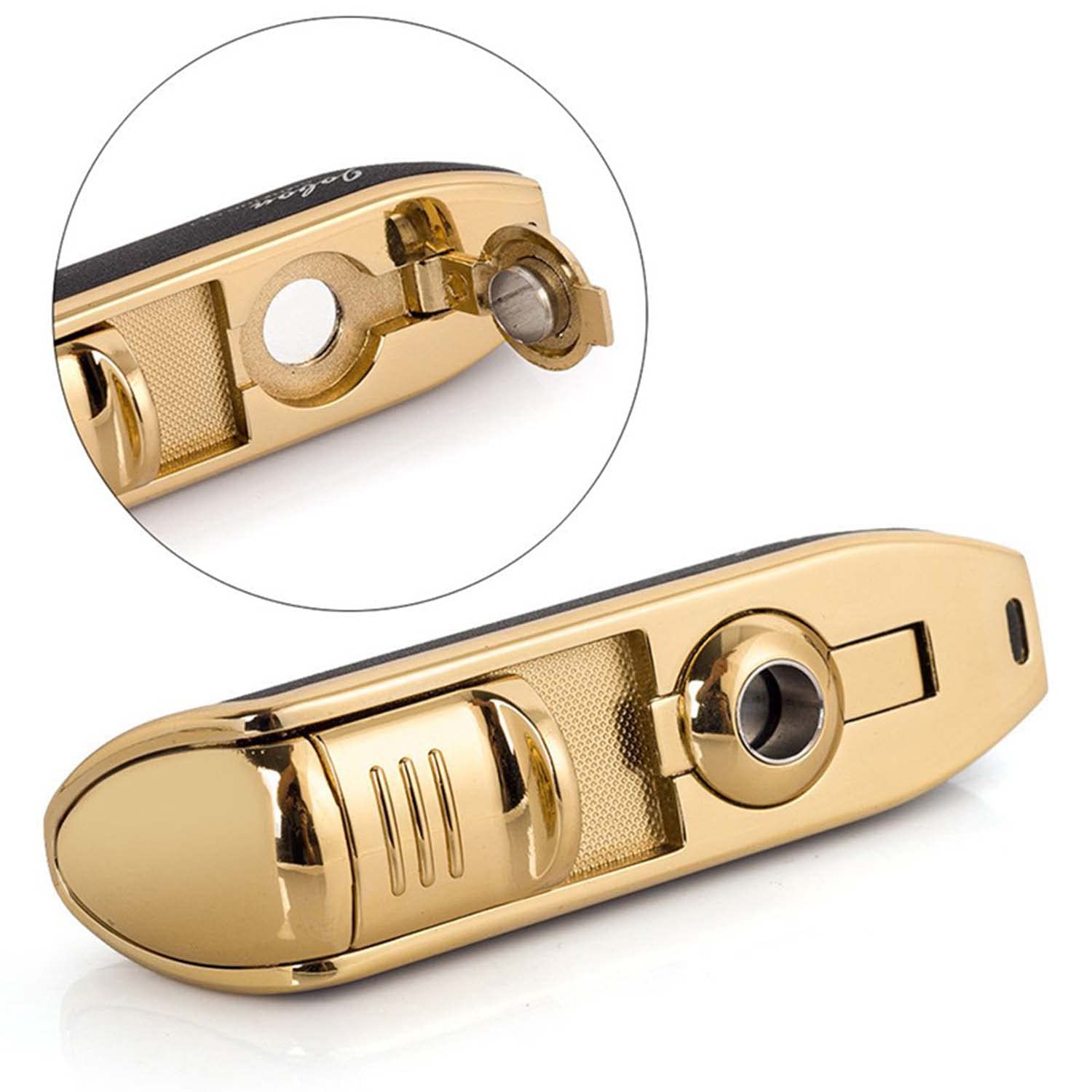 Briquet Torche avec Coupe Cigare Feu Réglable Coupe-Vent Triple Jet Flamme avec Coffret Cadeau pour Cigar Candle Camping Survival, Paquet de 4 (sans Gaz)