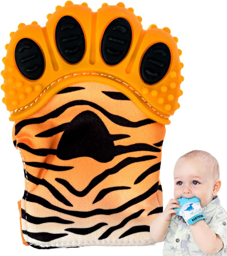 ® Teething Mitten | Orange Tiger Teething Paw