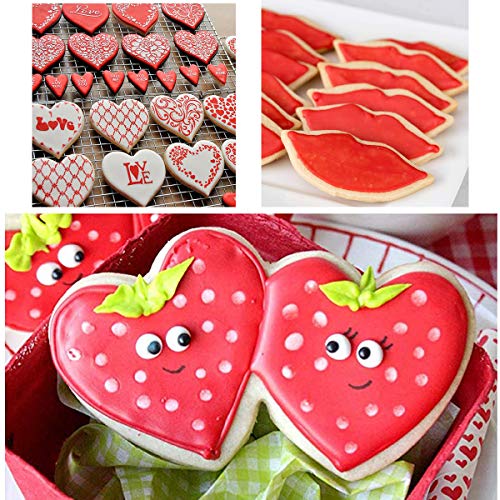 Valentine's Day Heart Cookie Cutter Set - 5 Piece Valentine Cookie Cutters - Heart, Lips, Heart With Arrow, Double Heart #TOP2