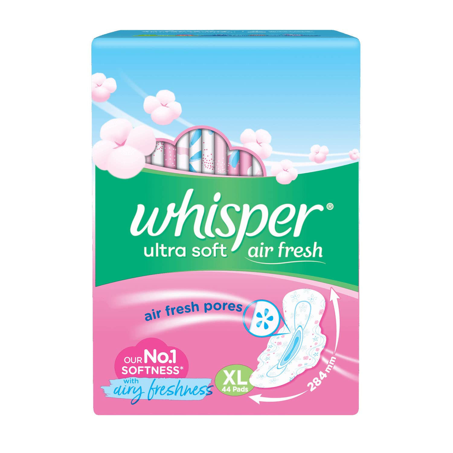 Whisper Ultra soft air fresh XL 44 sanitary napkins pads for women safety Sanitary Pad