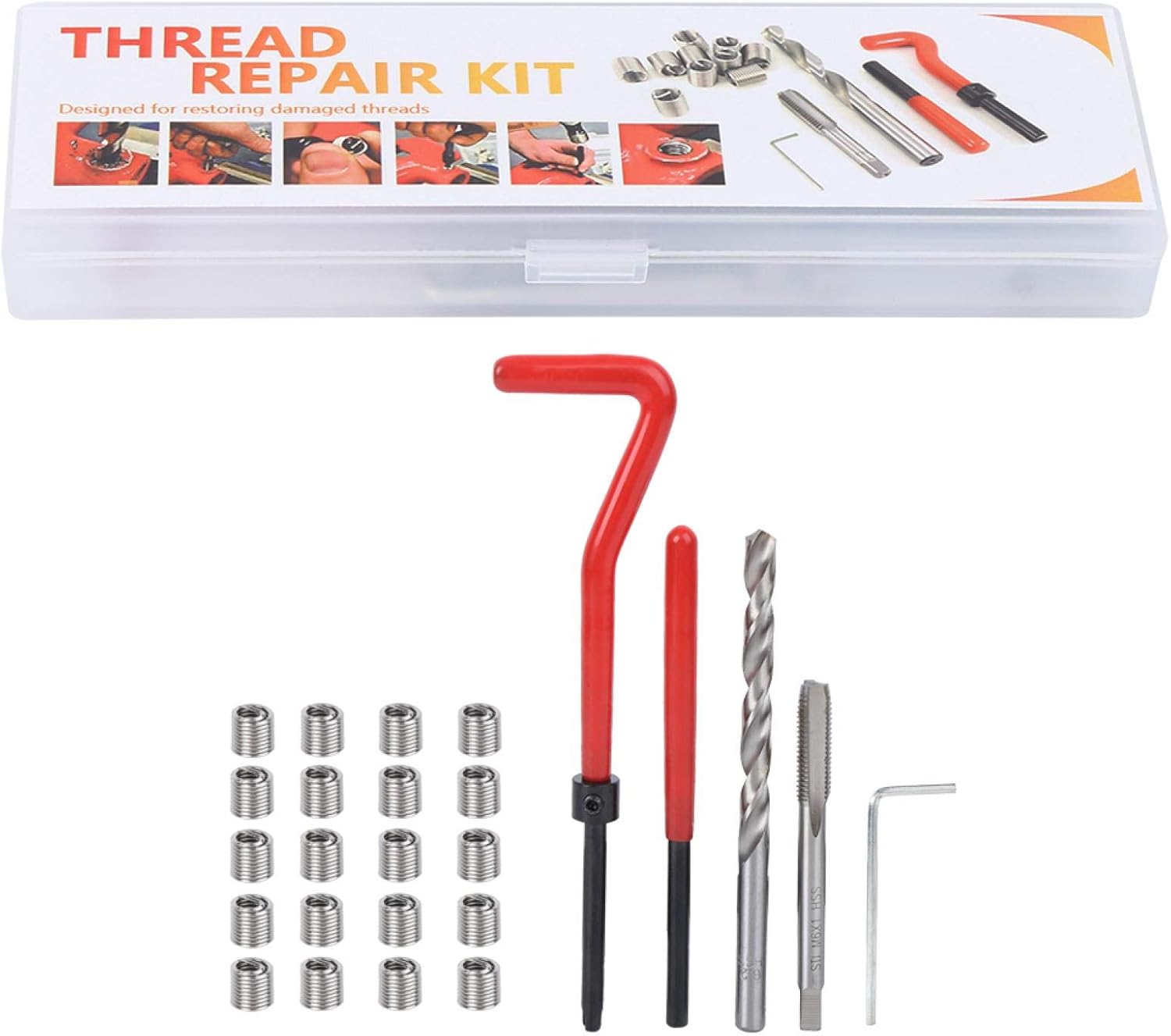 Helicoil Thread Insert Kit 25Pcs M6 Thread Repair Kit