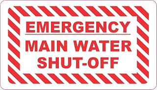StickerTalk Emergency Main Water Shut-Off Magnet, 3.5 inches by 2 inches