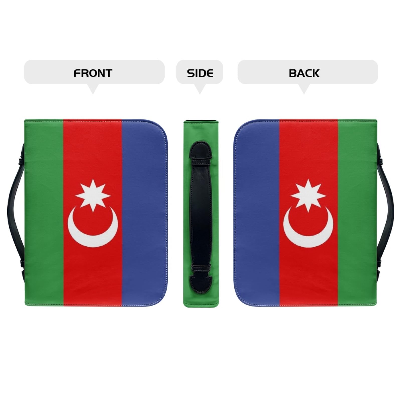 Étui De Protection Pour Bible Orné Du Drapeau National Azerbaïdjanais Avec Poignée Et Fermeture Éclair Cadeau Idéal Pour Une Mère Une Femme Ou Un Homme