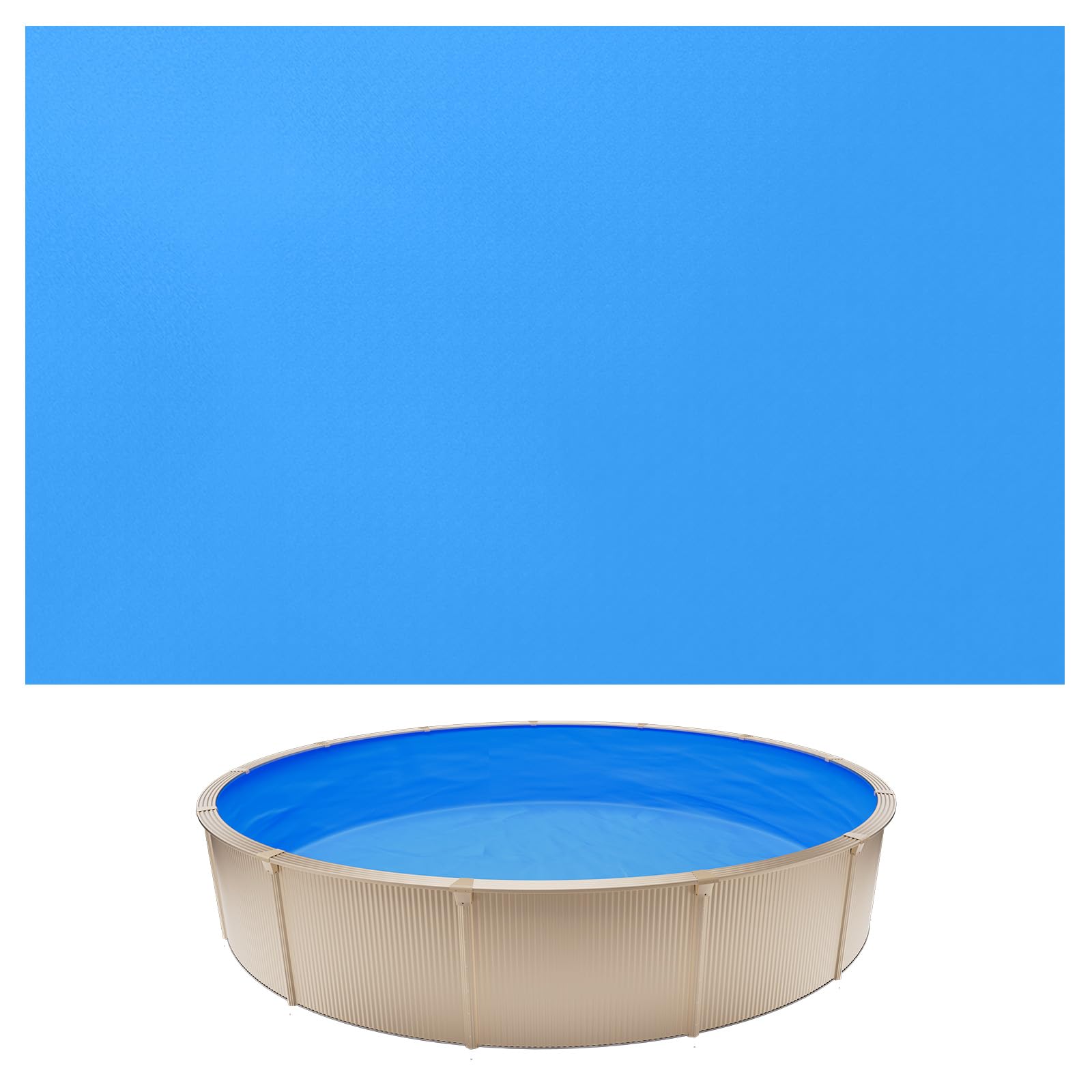 VEVOR Poolinnenfolie 3,5 m, Poolfolie für 90 cm Wandhöhe, Ersatzfolie aus PVC, Innenhülle 0,6 mm Stärke, Schwimmbadfolie Überlappend, Austauschfolie, Geeignet für Oberirdische Pools, Blau