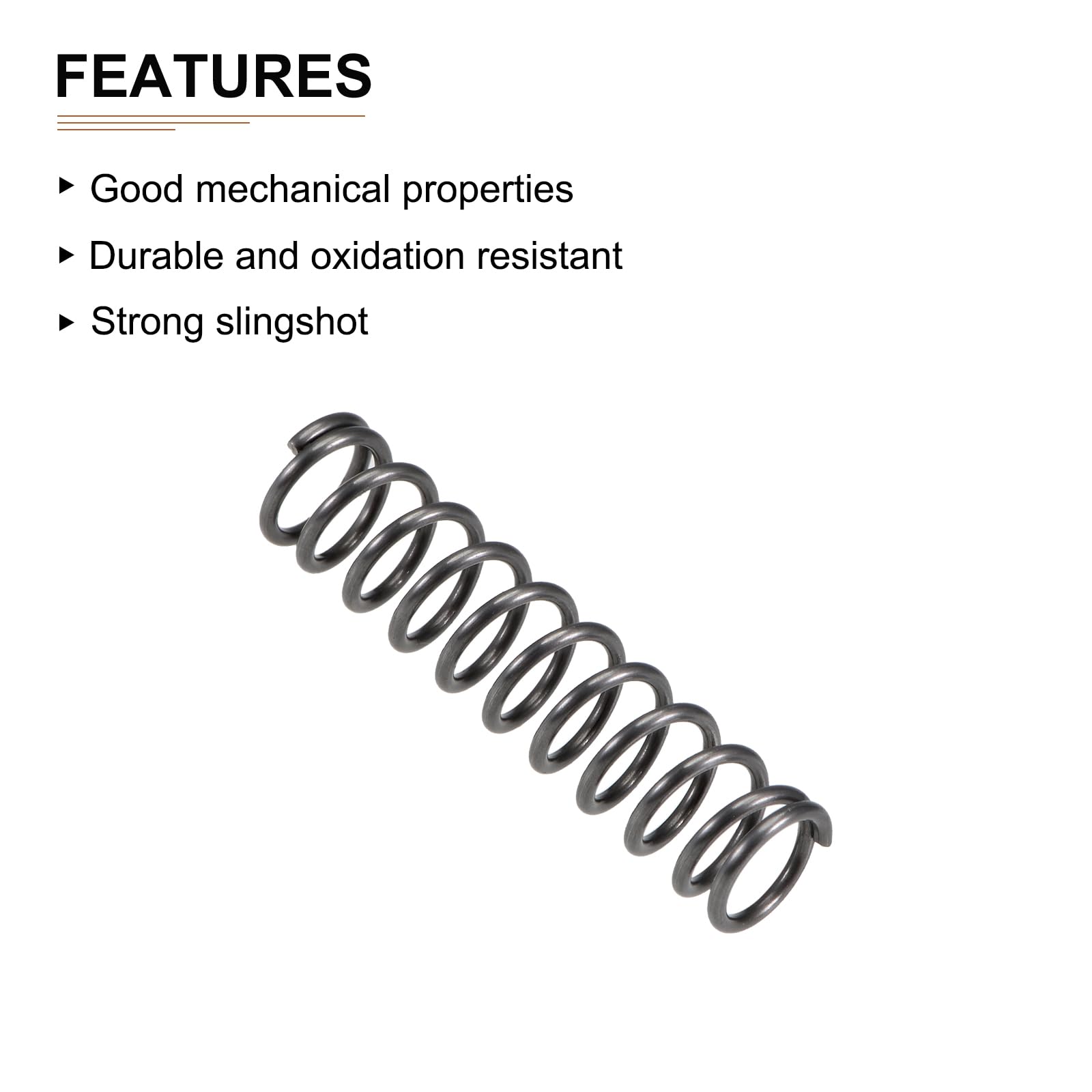 DTGN 1x8x35mm(DxODxL) Compression Spring - 10Pack - Good for Machinery - Spring Steel Extension Spring - Gray - Image 3