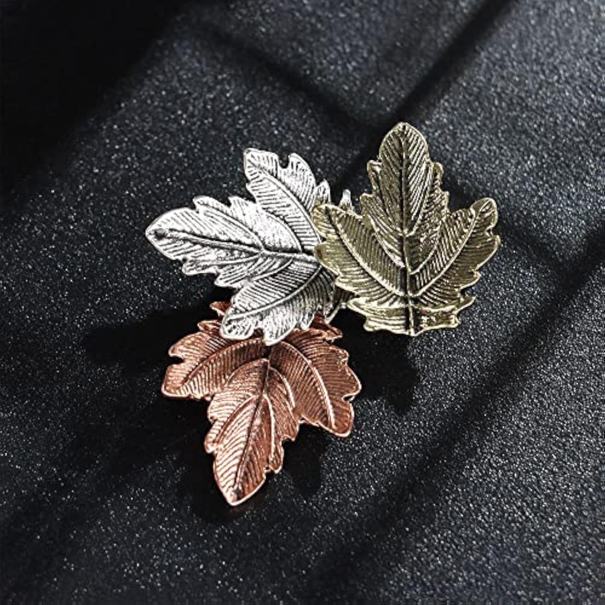 Stylish Crystal Leaf Brooch for Women/Girls/Men (Silver)