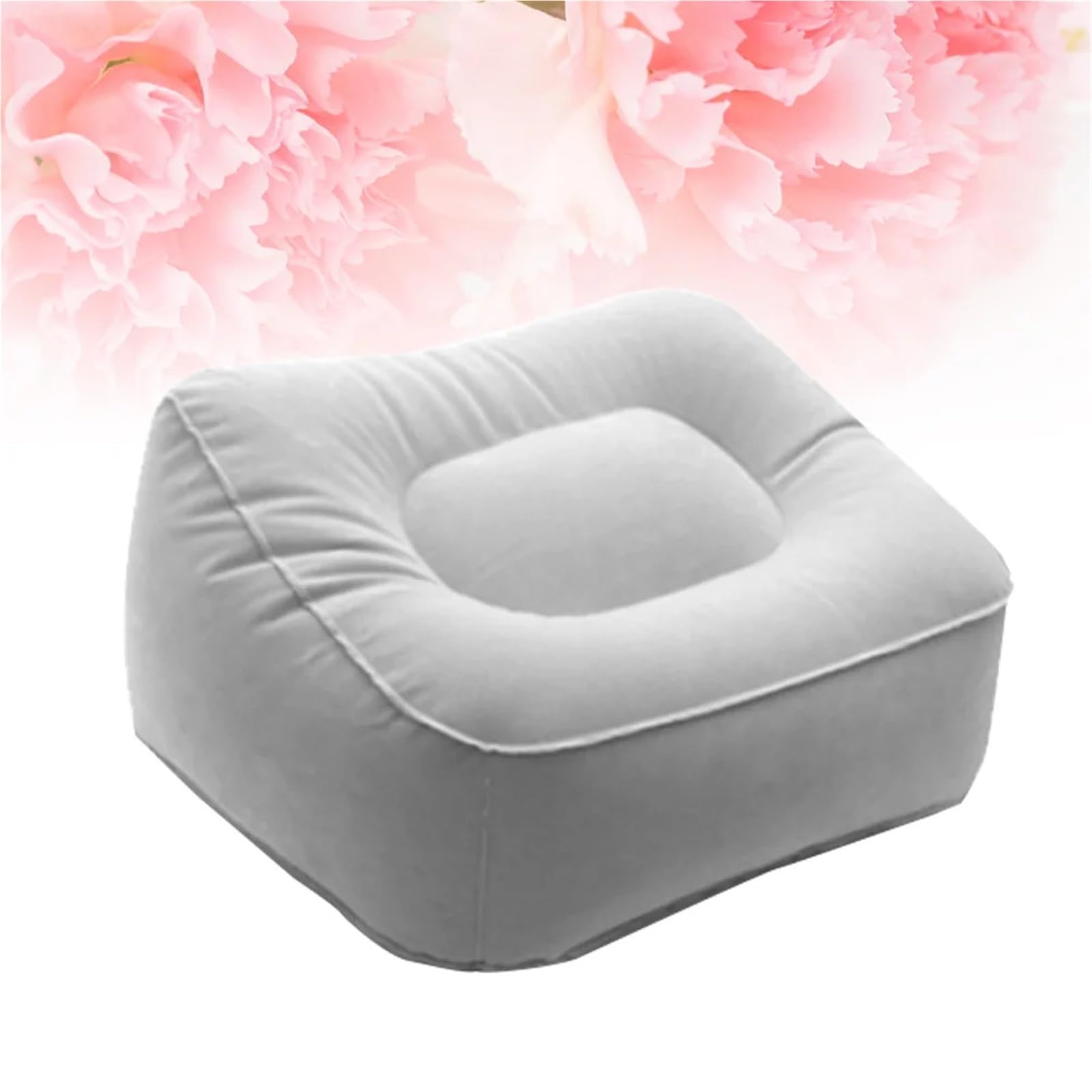 Reposapiés de avión, reposapiés inflable, almohada Camping, viaje(Purple)