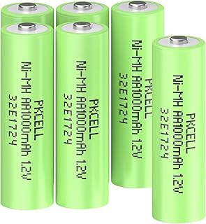 PKCELL Rechargeable AA Batteries, NiMH Double A 1000mAh 1.2V Battery- 6Count