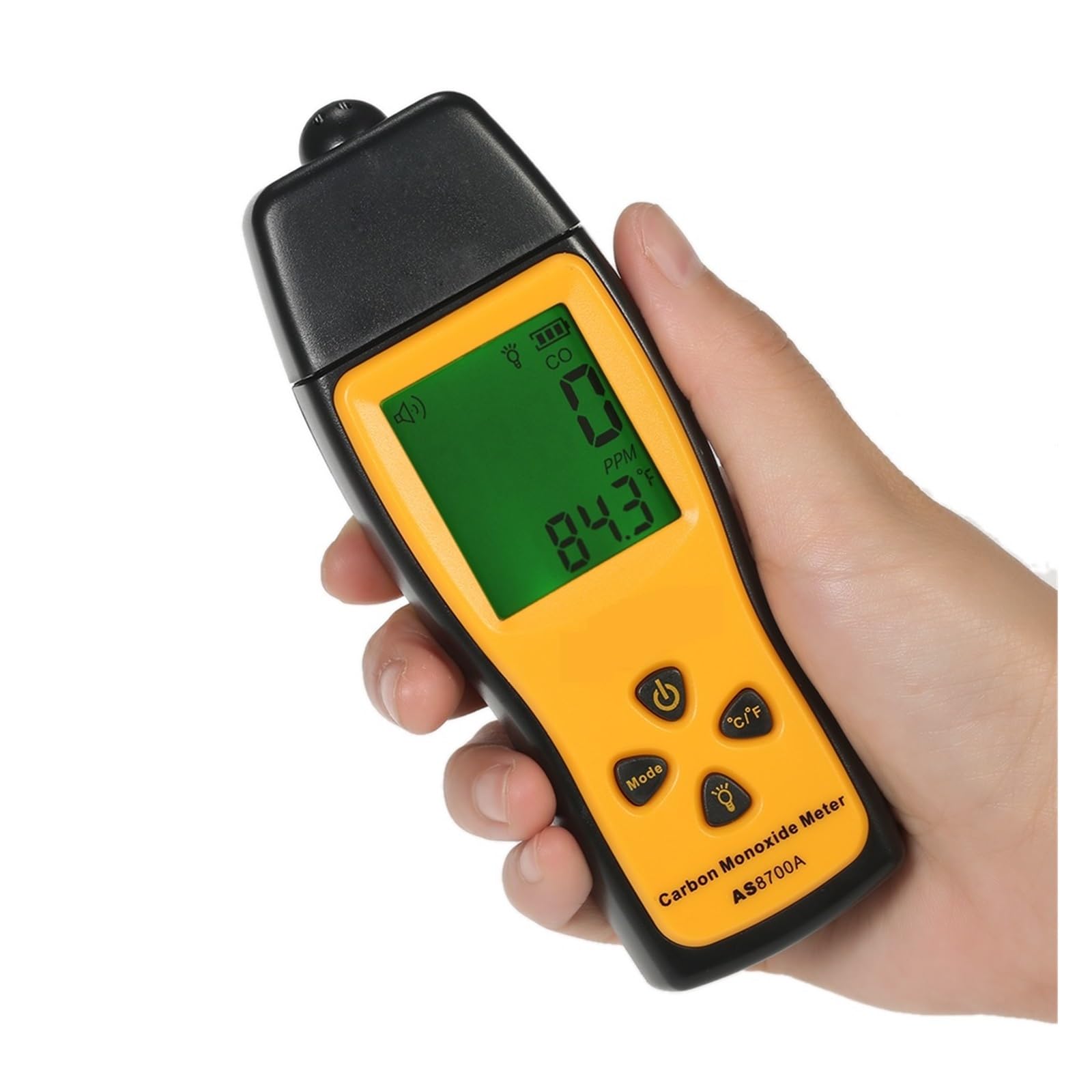 Misuratore di monossido di carbonio con rilevatore di gas CO ad alta precisione, display LCD, allarme sonoro e luminoso, 0-1000 ppm Alta sensibilità, risposta rapida