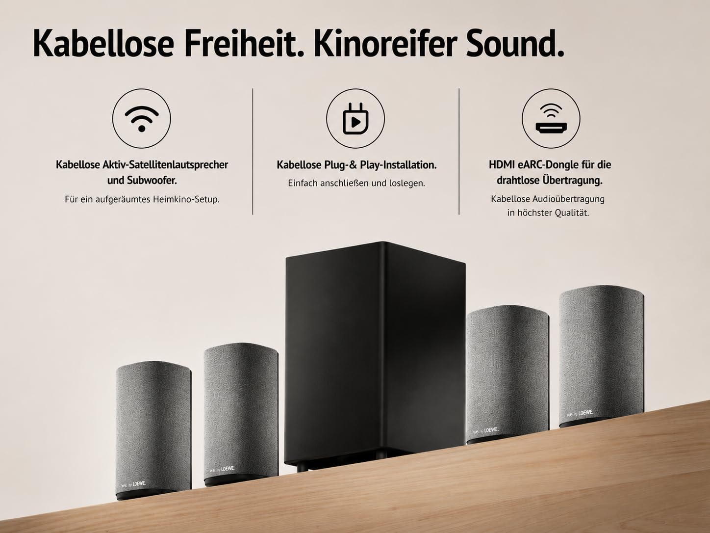 Loewe We. Boost, Heimkinosystem, Lautsprecher, Dolby Atmos, 4.1.2 Surround Sound System, We. by Loewe, 3D Sound, 720 Watt, Kabellos, Grau