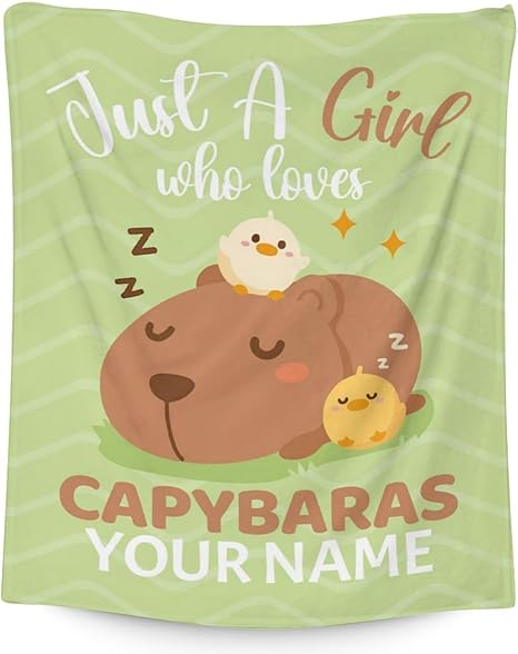 Blanket for Girls - 60"x80" Cute Throw Gifts - Personalized Green Soft Fuzzy Blankets for Bed, Couch & Living Room