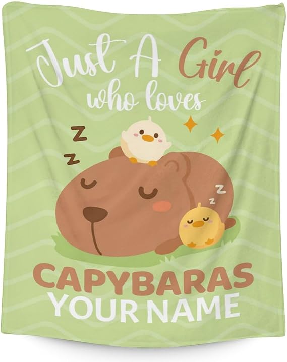 Blanket for Girls - 60"x80" Cute Throw Gifts - Personalized Green Soft Fuzzy Blankets for Bed, Couch & Living Room
