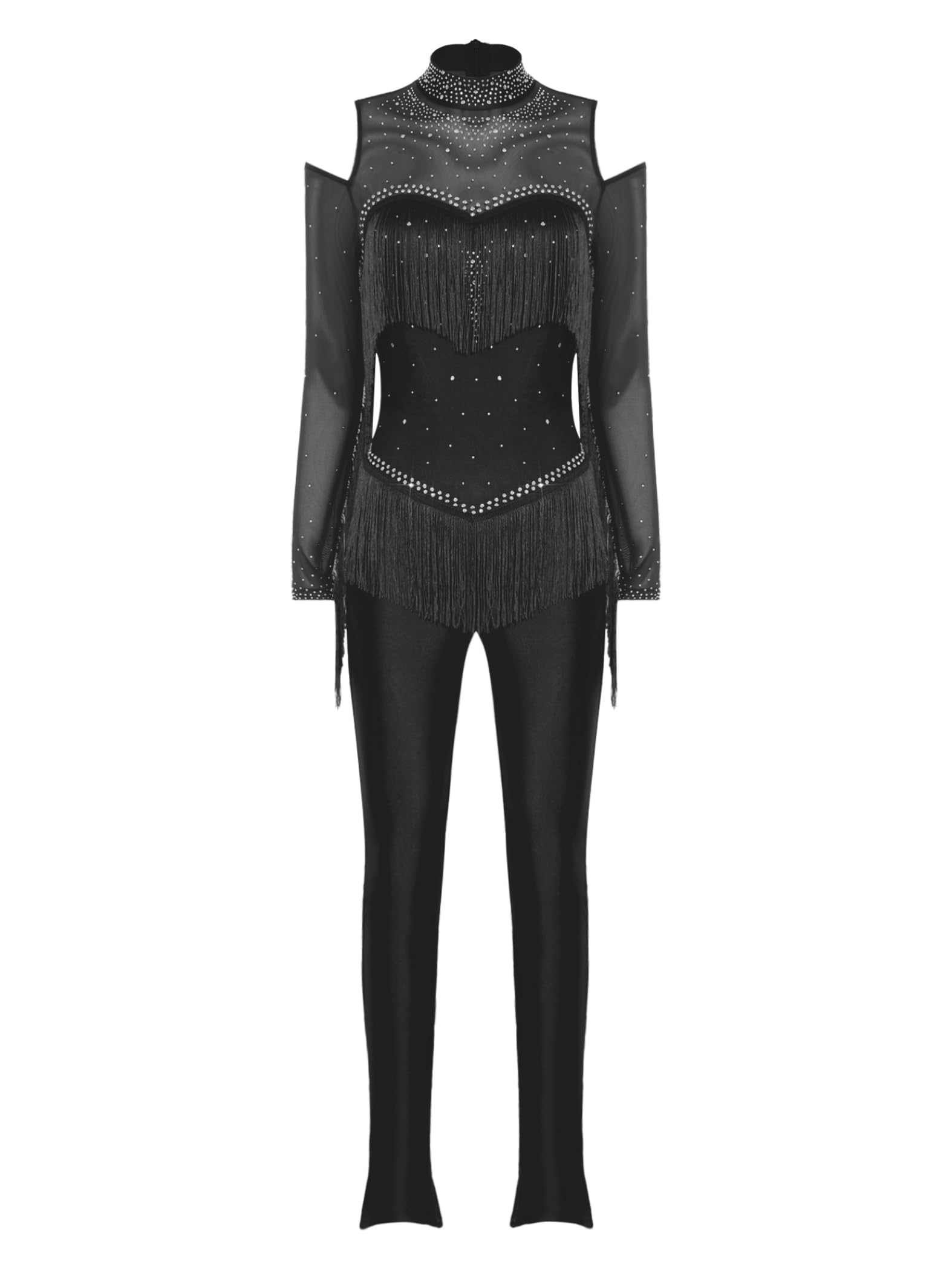 Combinaison Disco Pour Dames Maillot Gymnastique Rhythmique Pour Dames Maillot Long Manches Collant Unitard Corps Pour Gymnastique Et Danse Compétition