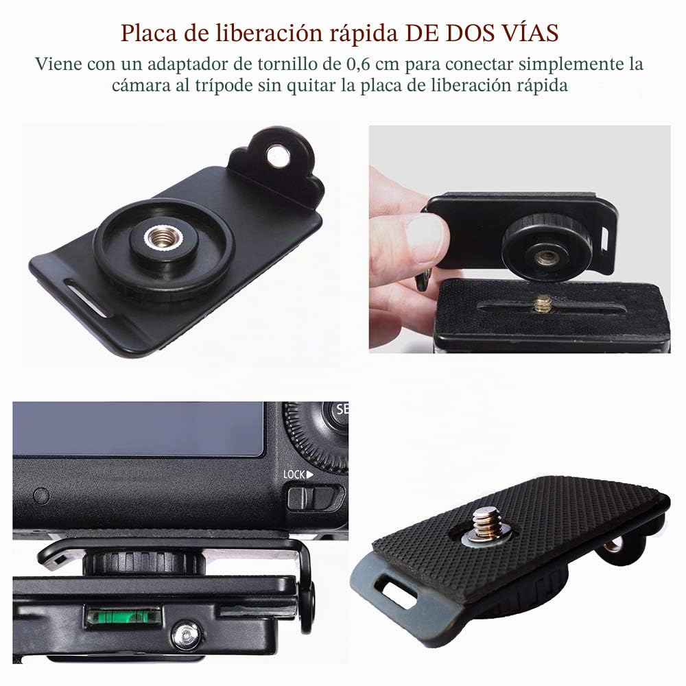 Correa de la cámara Correa de doble hombro para la cámara Arnés de liberación rápida Correa de sujeción de doble cámara ajustable y correa de seguridad para cámara DSLR SLR (ztowoto-1)