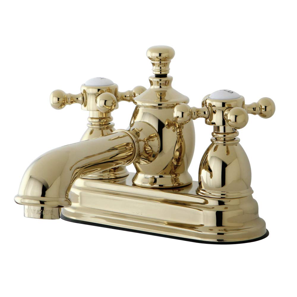 Kingston Brass KS7002BX Llave de Grifo de baño de 10,16 cm con válvula Clic-clac, latón Pulido, 4-1/2 inch in Spout Reach