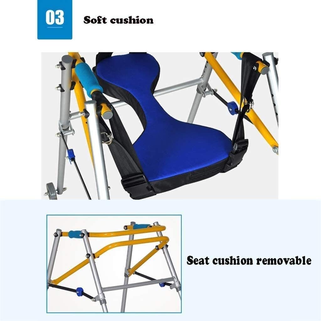 Andador para ancianos, Rollator Mobility Walker, Rollador de rehabilitación infantil Walker, Walker de transmisión ligera plegable, ADID for caminar con movilidad for niños con asiento acolchado y rue
