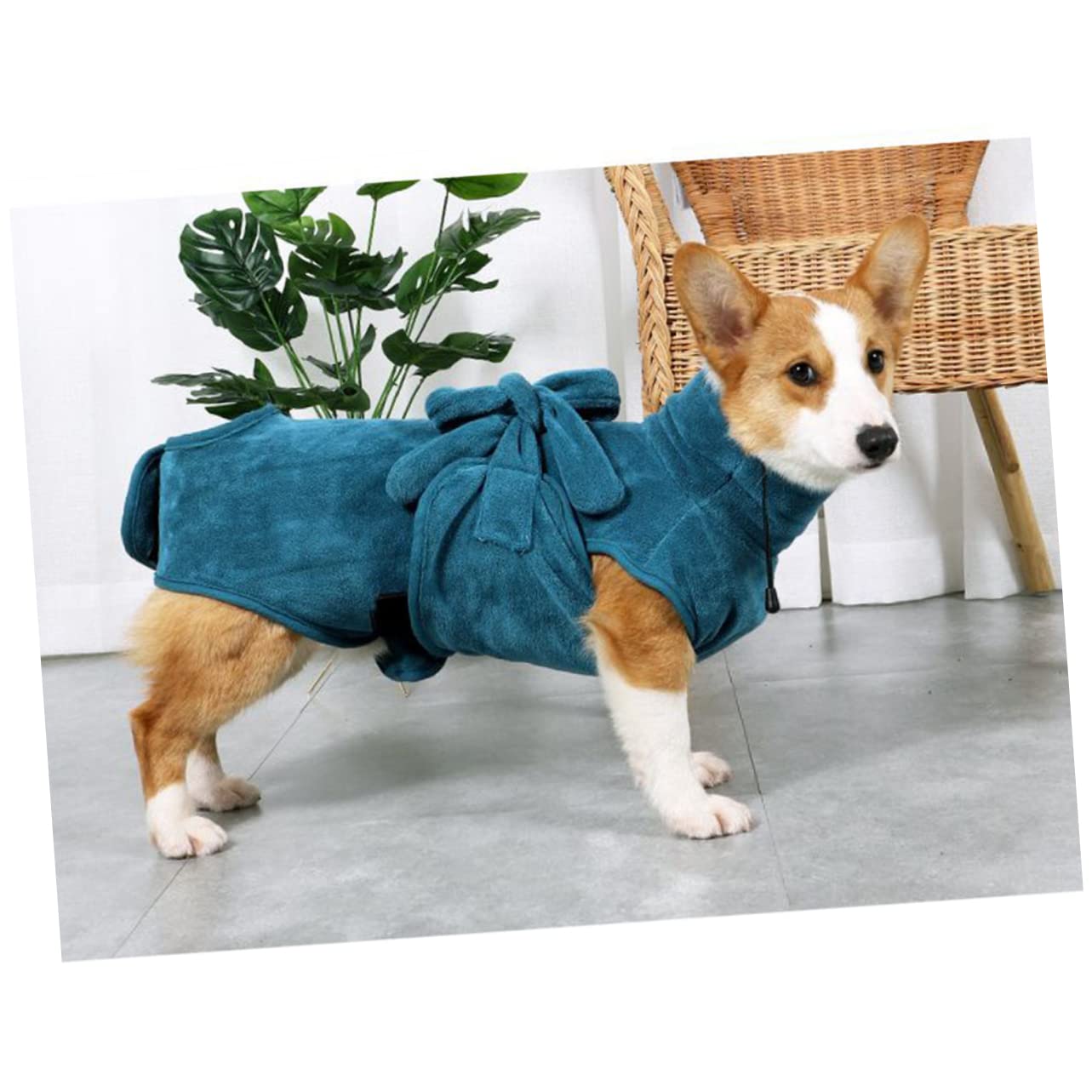 Hohopeti Peignoir pour Chien Absorbant Et Réglable Robe De Bain Sèche Rapidement pour Chiens Et Chiots