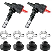 2-Pack 90° Fuel Shut-Off Valve Kit with Clamps & Grommets - Replaces Briggs 192980GS, Kohler 25 462 03-S for Generators & Pressure Washers