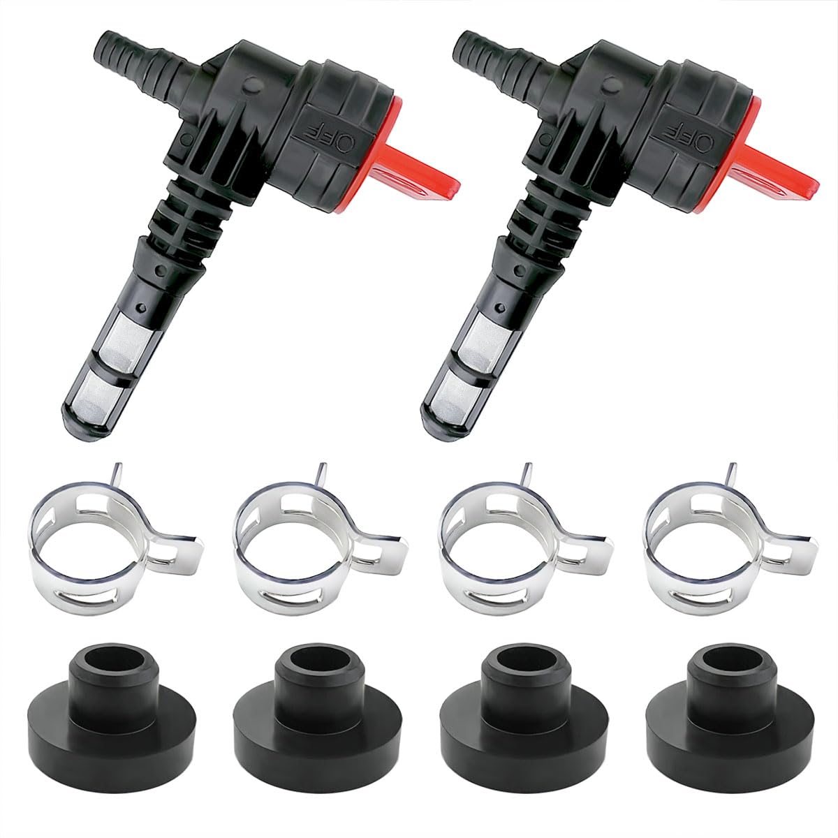 2 Pack 90 Degree Fuel Gas Shut Off Valve, with Grommet Clamp for Kohler 25 462 03-S for Rotary 13116 for Briggs & Stratton 192980GS 208961 Gas Tank Engine Generator Pressure Washer
