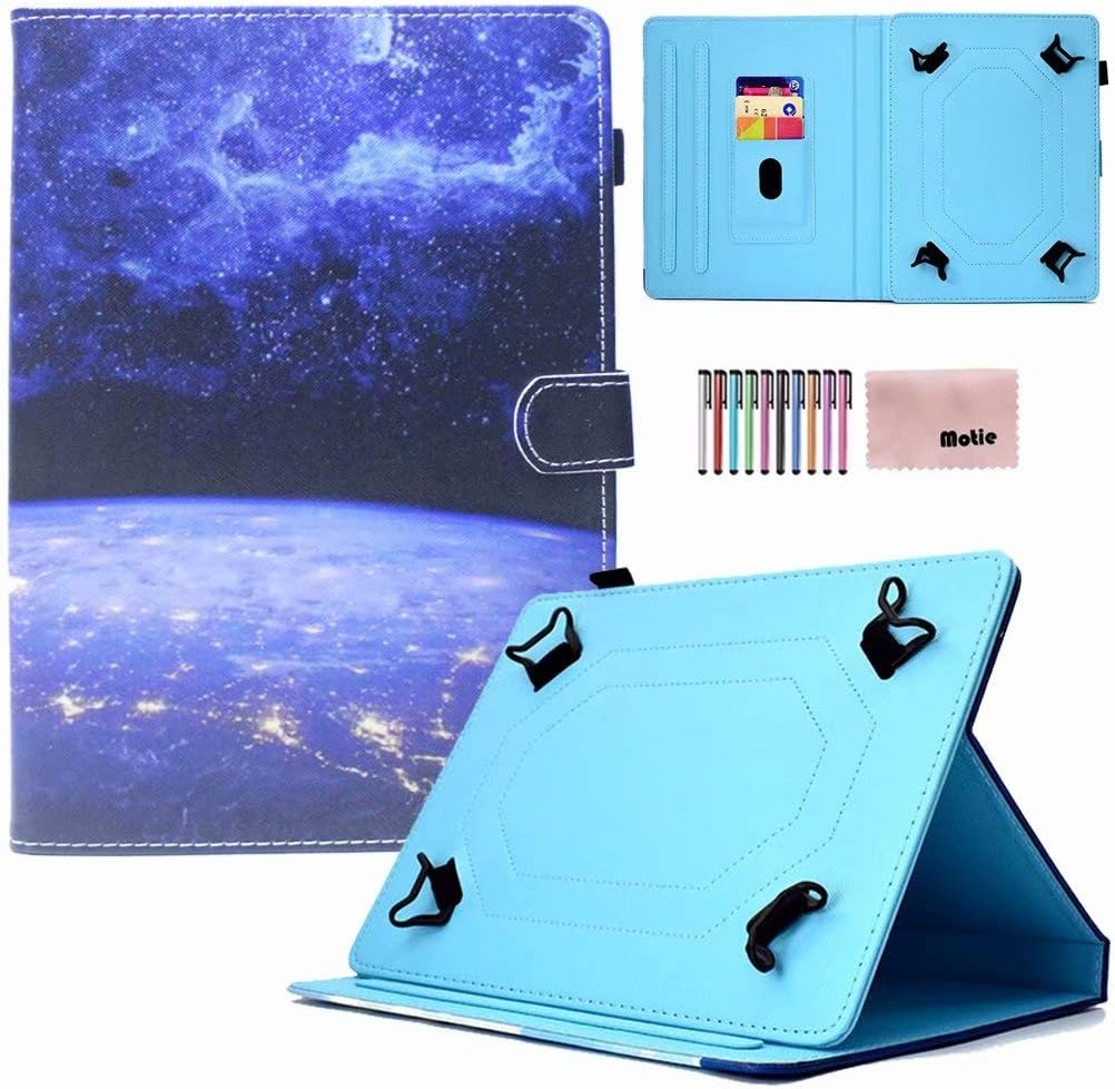 9.5-10.5 inch Tablet Case, AMOTIE PU Leather Stand Case Flip Stand Protective Shell for iPad 9.7 2017 2018, iPad Air, iPad 2 3 4, Galaxy Tab A 10.1, Tab E 9.6, Tab S4 10.5 and More (Star Pony)