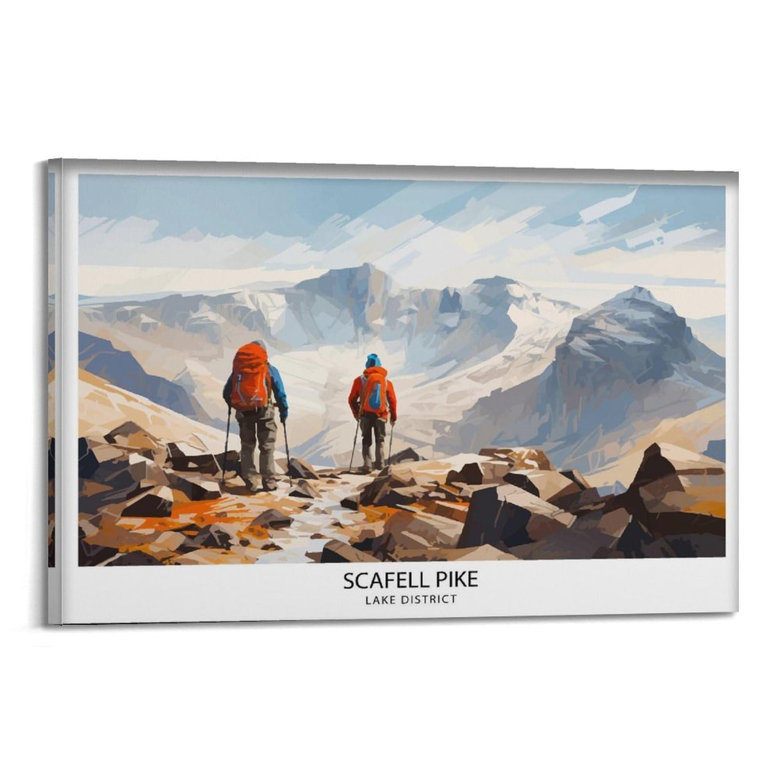 xiaoxiaoshen Scafell Pike Travel Lake District England Gift for Hikers Mountain Deco_1_3 Canvas Poster Wall Art Prints Room Aesthetic Murals Bedroom And Living Decorations 24x36inch(60x90cm)