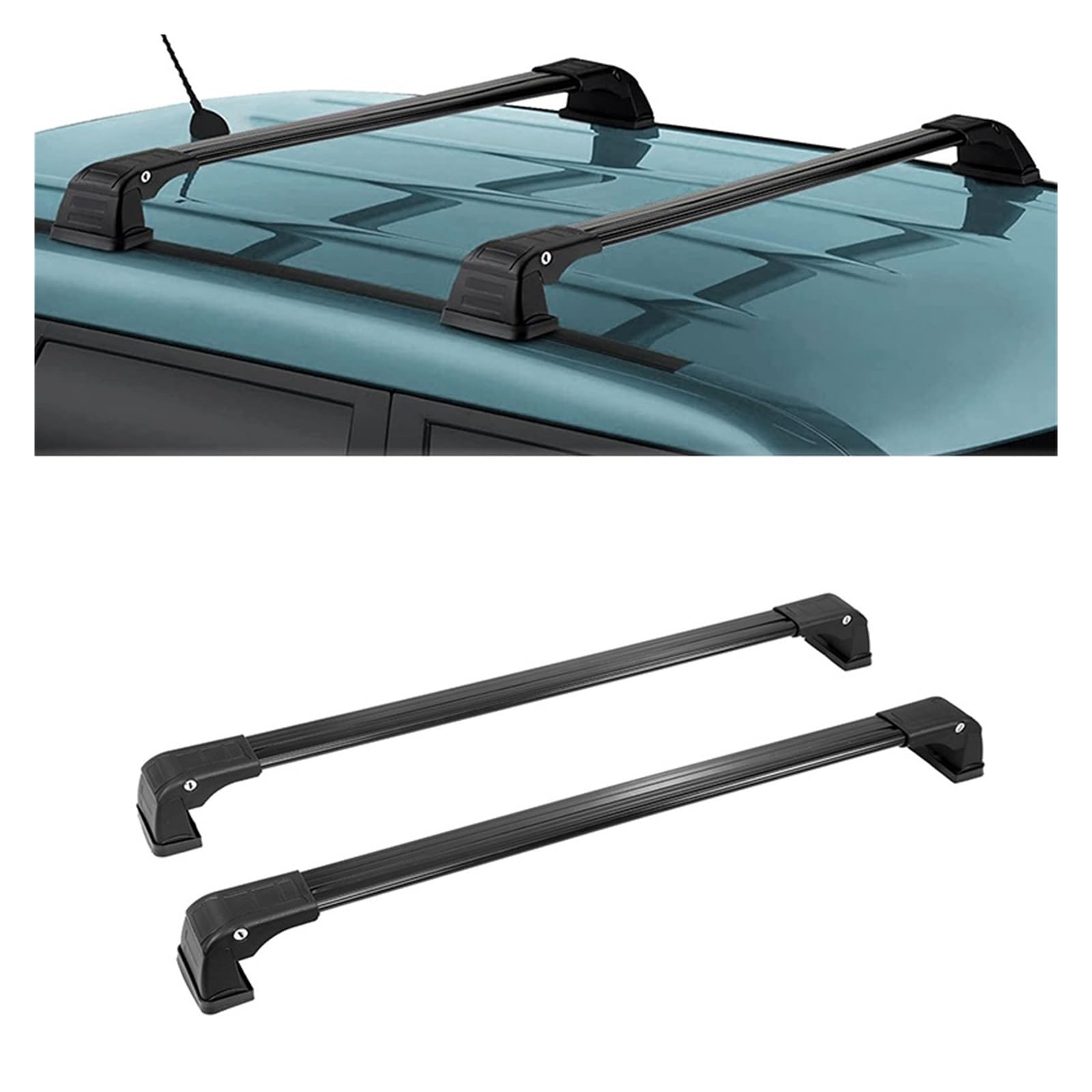 Compatible For KIA Soul 2014-2019 Roof Rack Cross Bars 50kg Load SUV Exterior Rooftop Luggage Kayaks Cargo Hard-Shell Carrier Holder
