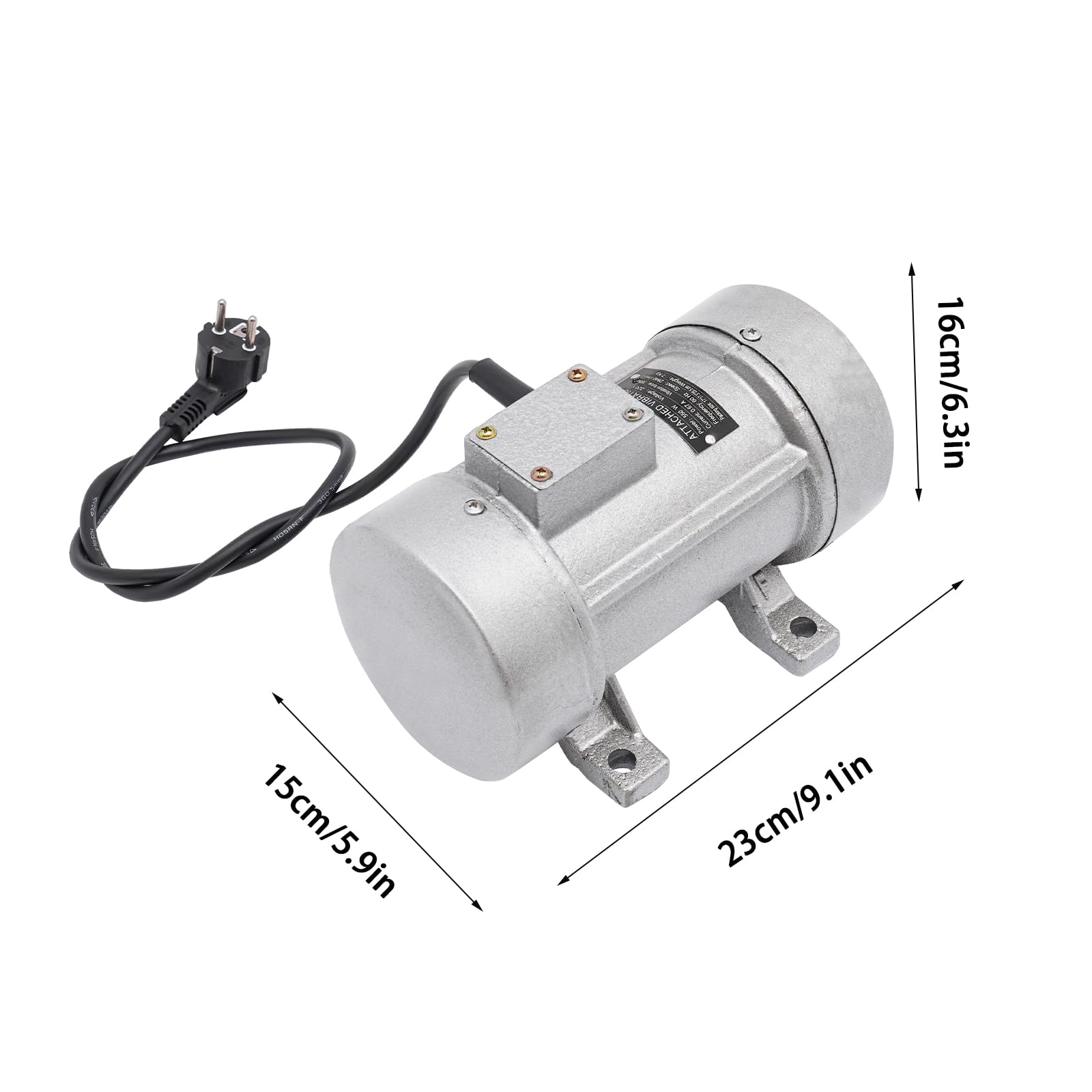 Motor vibrador de hormigón de 550 W, 2840 rpm, multiusos, para trabajos de vibración de hormigón y cemento, dispositivos mecánicos, grado de protección IP65
