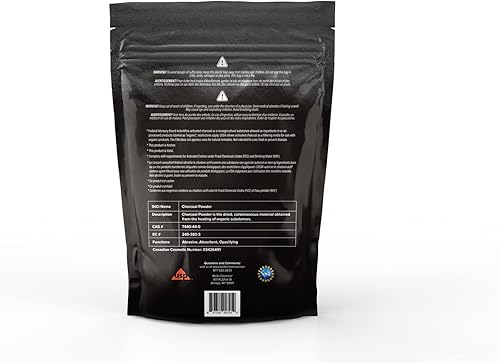 Miniatura 2 de Polvo de carbón activado de coco orgánico (5LB) - Grado alimenticio, Kosher - Blanqueamiento dental, exfoliante facial, fabricación de jabón (5