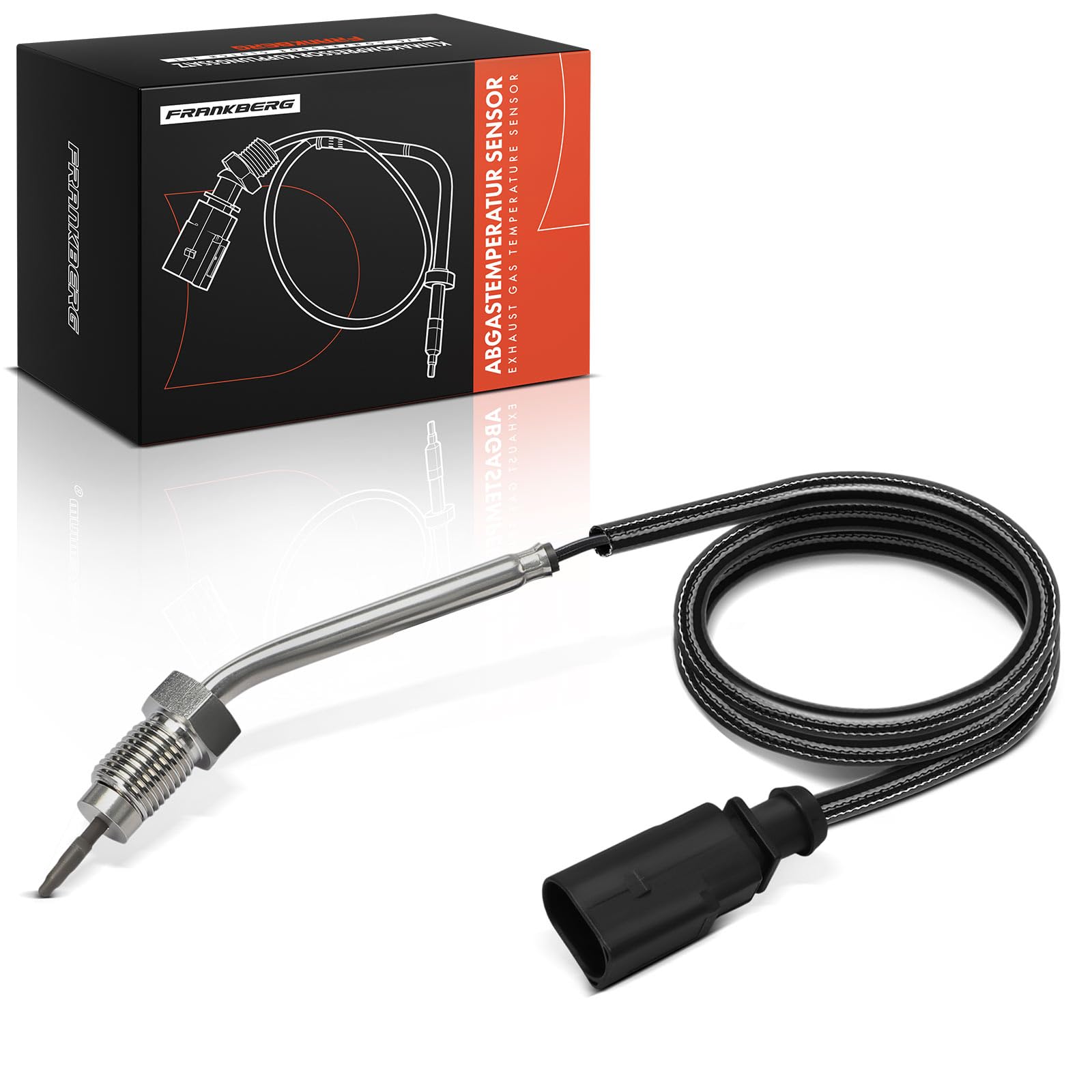 Frankberg Sensor de temperatura de gases de escape Compatible con Polo 6C1 6R1 Ibiza IV 6J5 6P1 Fabia II Combi 545 R.o.o.m.s.t.e.r 5J7 Rapid Spaceback NH1 Replace# 03L906088BK