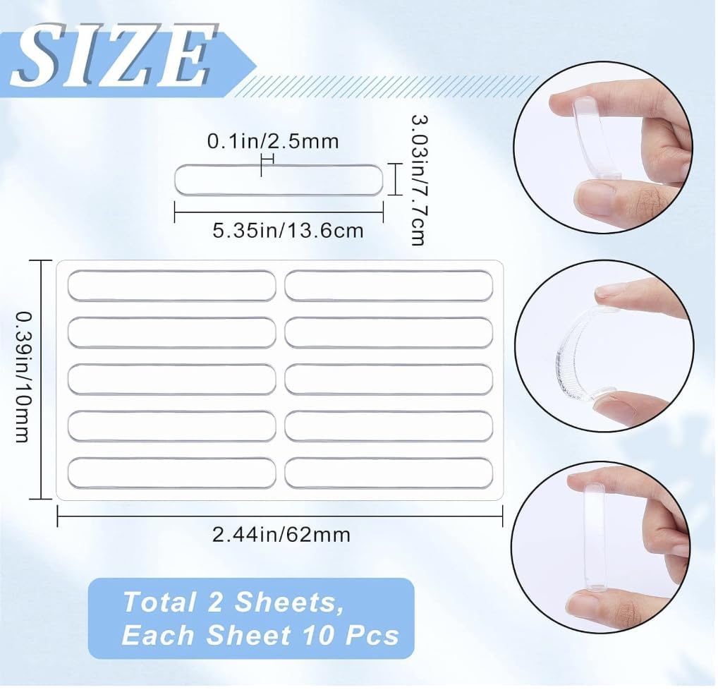 20Pcs Transparent 2.24 inch Strip Door Handle Bumper Soft Wall Protector Self Adhesive Door Knob for Wall Shield Guard Sliding Clear Door Bumpers Stopper Silencer — Amazon image 2