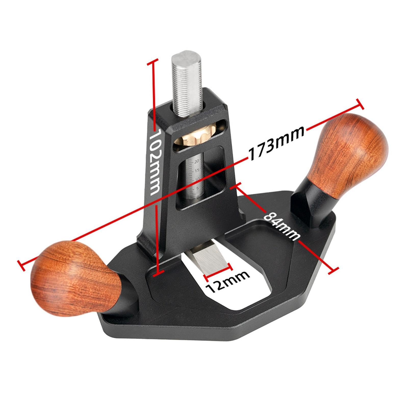 Gralara Rabot plat en bois, rabot à bord inférieur, mini rabot à bois, rabot à main pour le rabotage du bois