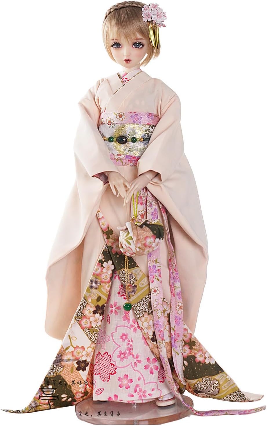 極上帯地正絹小町 押絵 /20号 手作り 押絵羽子板飾り「道成寺 正風作