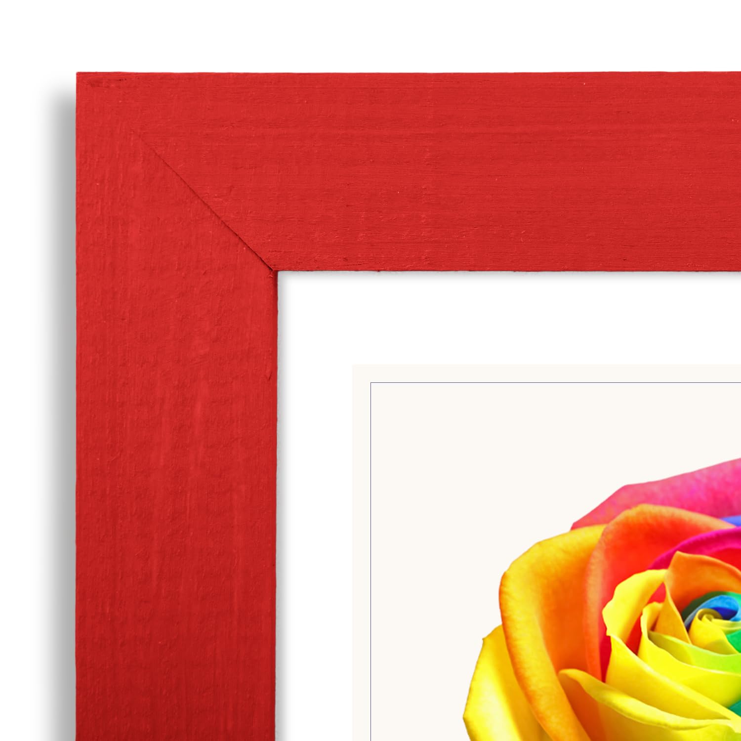 MG Design Marco para fotos 70 x 100 cm: marco para póster con marco Rojo de madera auténtica y cristal acrílico irrompible, vertical y horizontal, con un soporte para colgar en la pared.