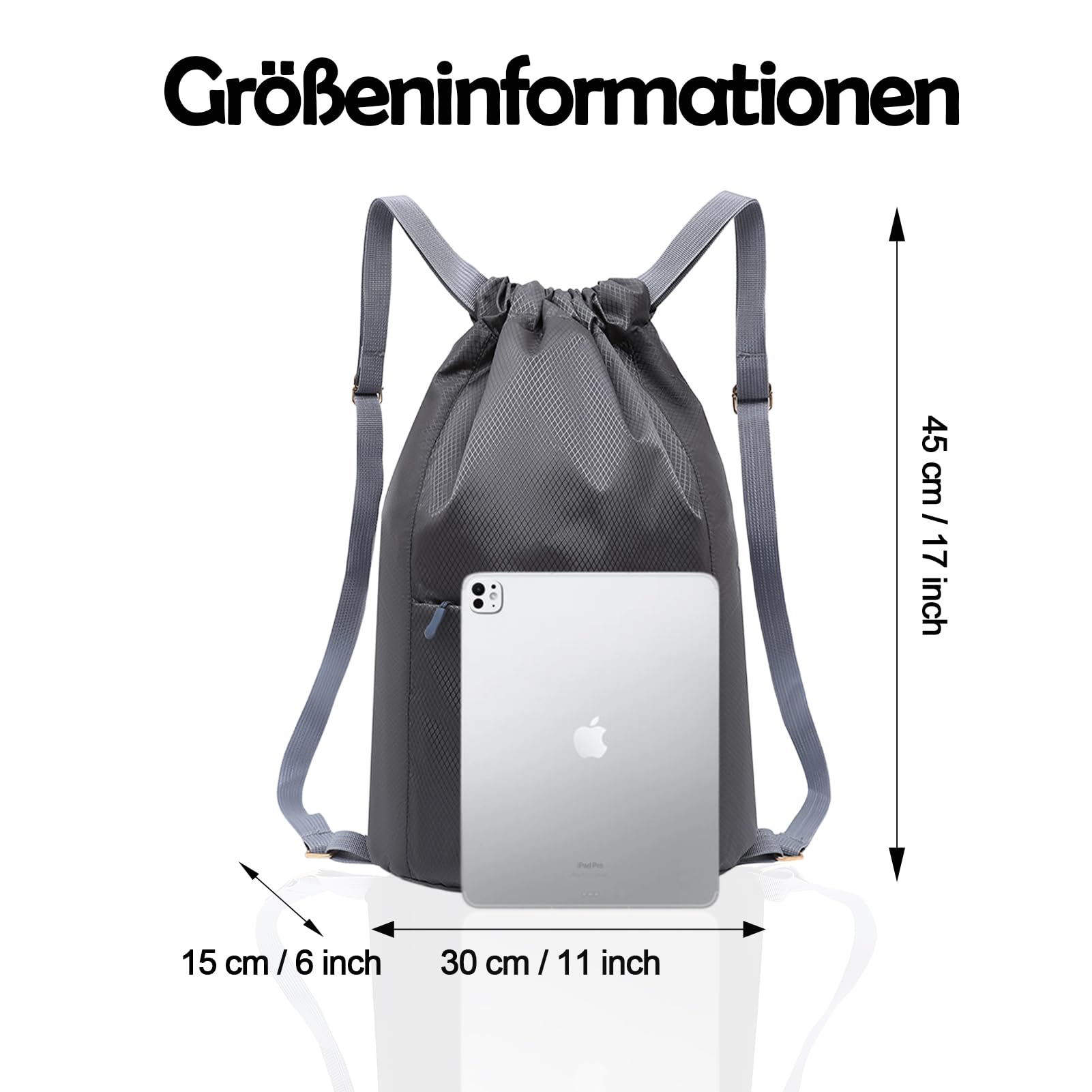 Wasserdichter Turnbeutel mit Kordelzug, Sportbeutel Damen Herren, Faltbar Große Kapazität Beutel mit Kordelzug Rucksack, Kordelzugbeutel zum Wandern, Camping, Reisen, Schwimmen