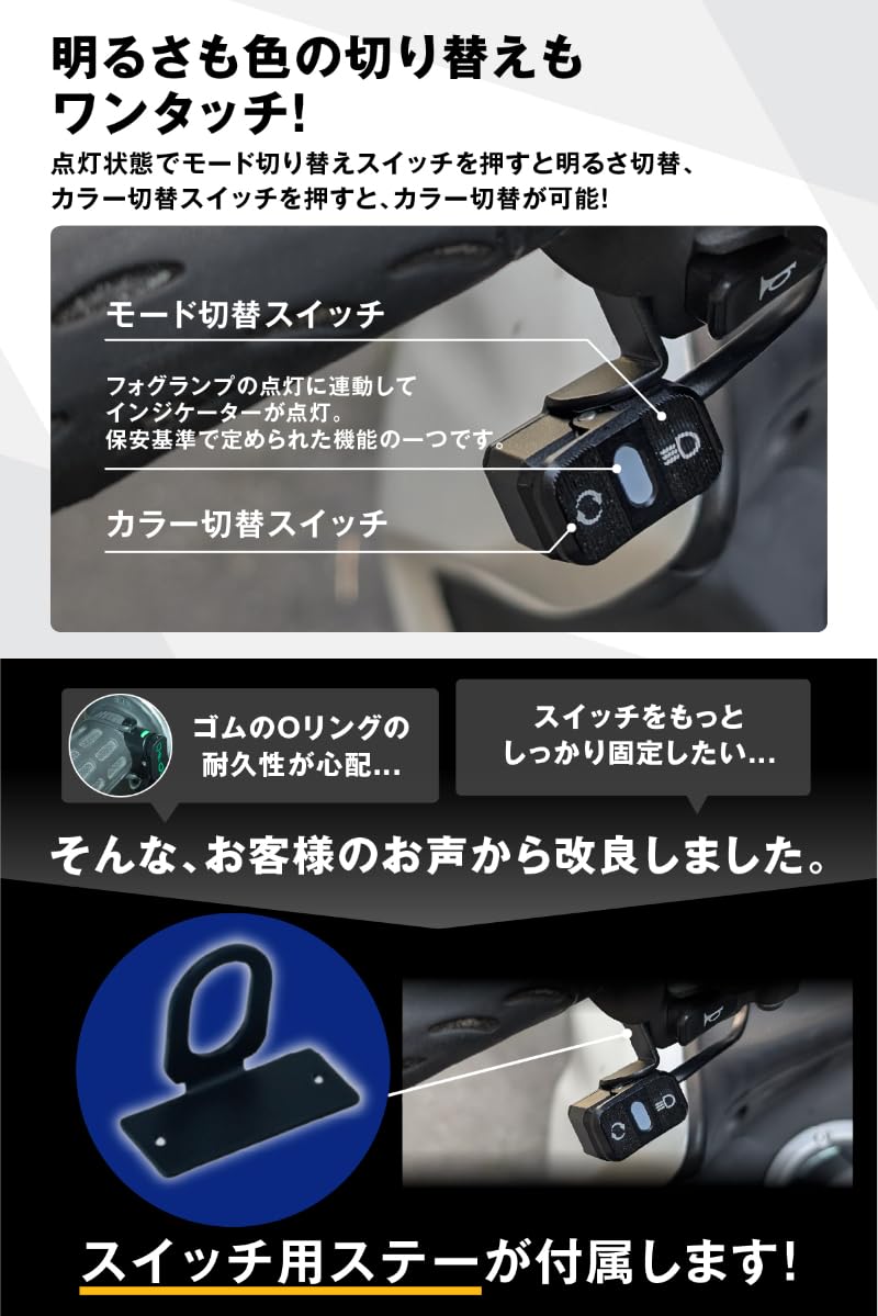Amazon.co.jp: fcl.(エフシーエル) バイク フォグランプ led 2色