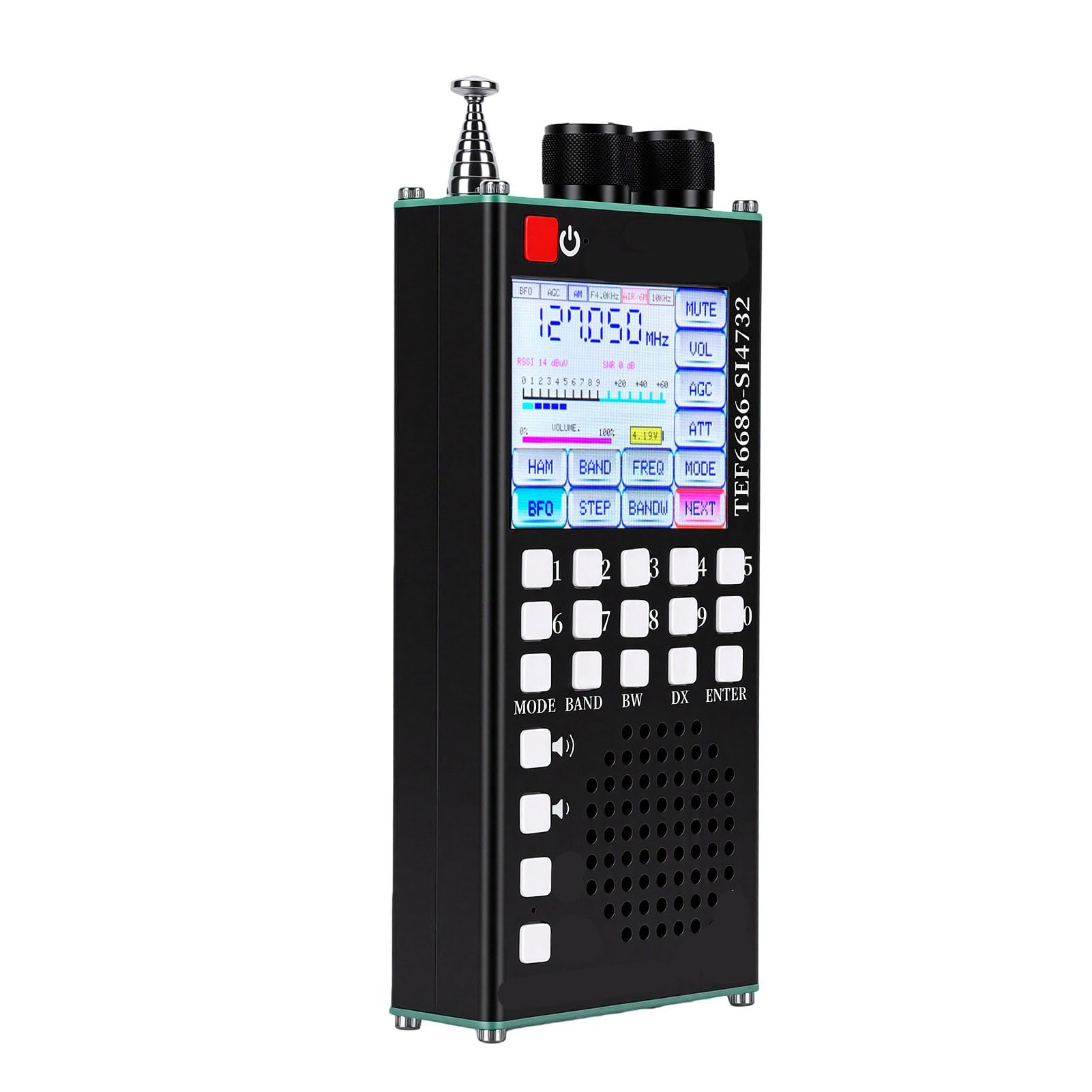 FTVOGUE Mikroradioempfänger für Air Band SSB FM AM SW LW mit D | Vollband-Multiband-Kurzwelle, Bluetooth 5.0-Lautsprecher, 2,4-Zoll-IPS-Touchscreen, 40-mm-Lautsprecher,