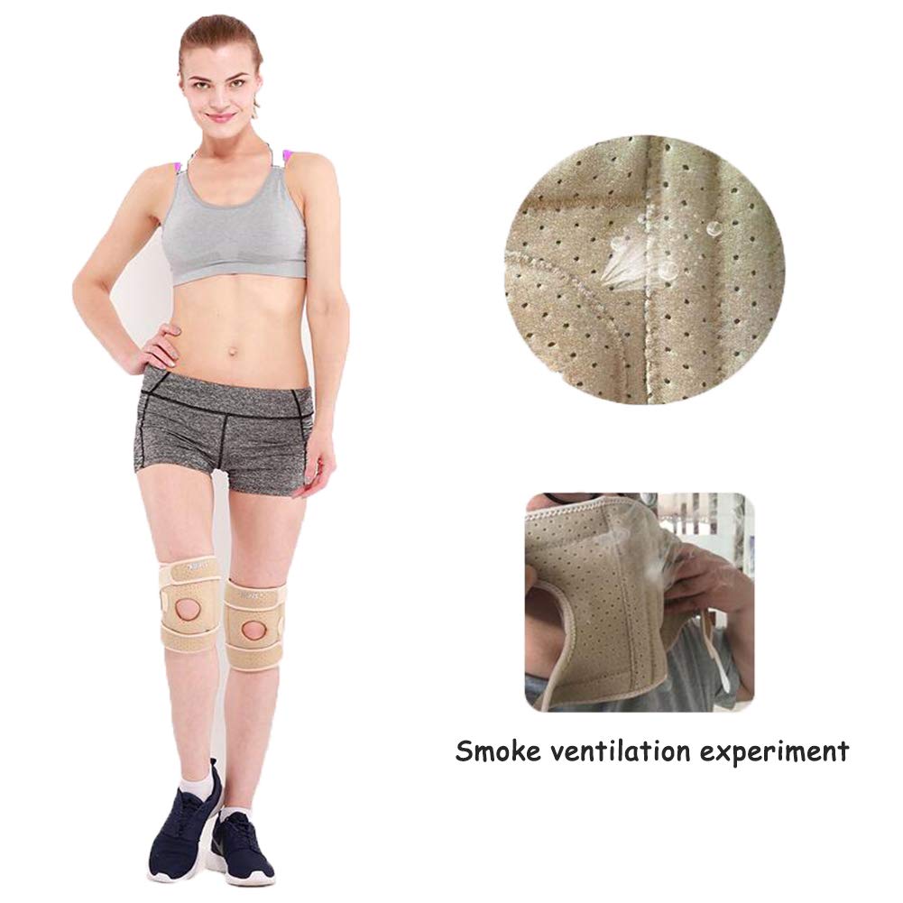 Kniestütze, aufklappbare offene Patella – Seitenscharniere unterstützen bei ACL, Arthritis, Gelenkschmerzen, Meniskusriss, Laufen, Skifahren – einstellbare Kompression – Einheitsgröße