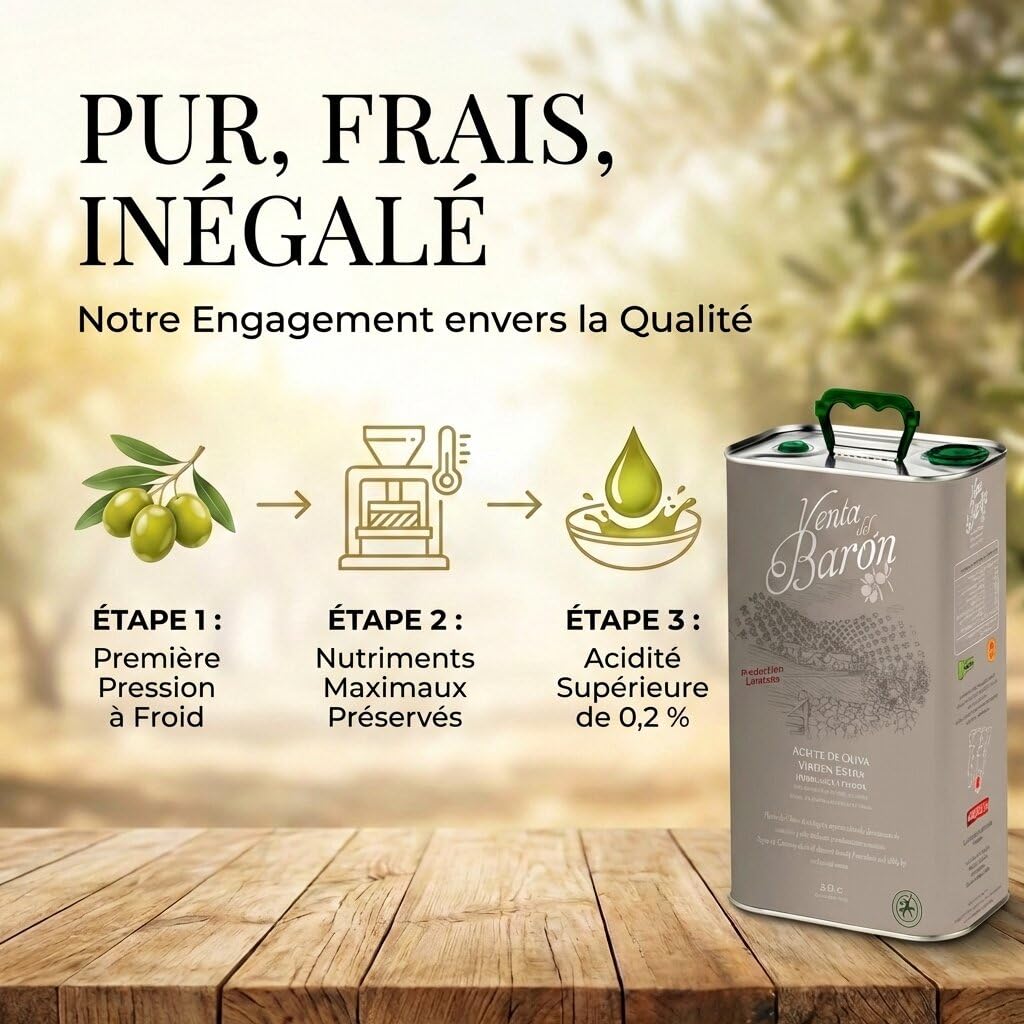 Venta del Baron 2,5 litres- huile d'olive extra vierge Hojiblanca et Picual - Appellation d'Origine Priego de Cordoba