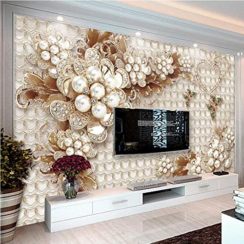 hwhz Custom Photo Wallpaper 3D Luxury Jewelry Flowers Mural Living Room Tv Sofa Hotel Home Decor Wall Papers for Walls 3 D Frescoes-120X100Cm