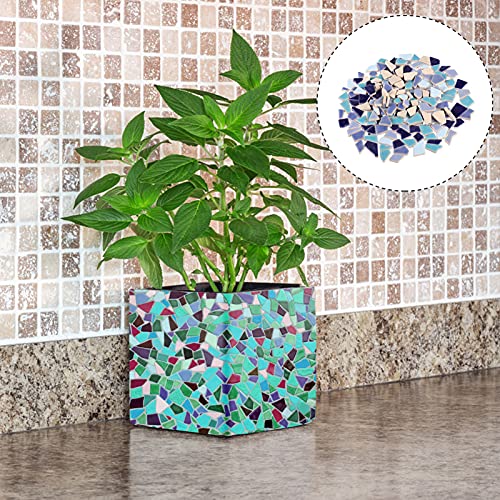 Exceart 200G Broken Ceramic Mosaic Tiles Ceramic Mosaic Pieces Chips Ceramic Tiles Pieces Glazed Tiles For Diy Crafts Mosaic Stone Home Decor (Blue) #TOP1
