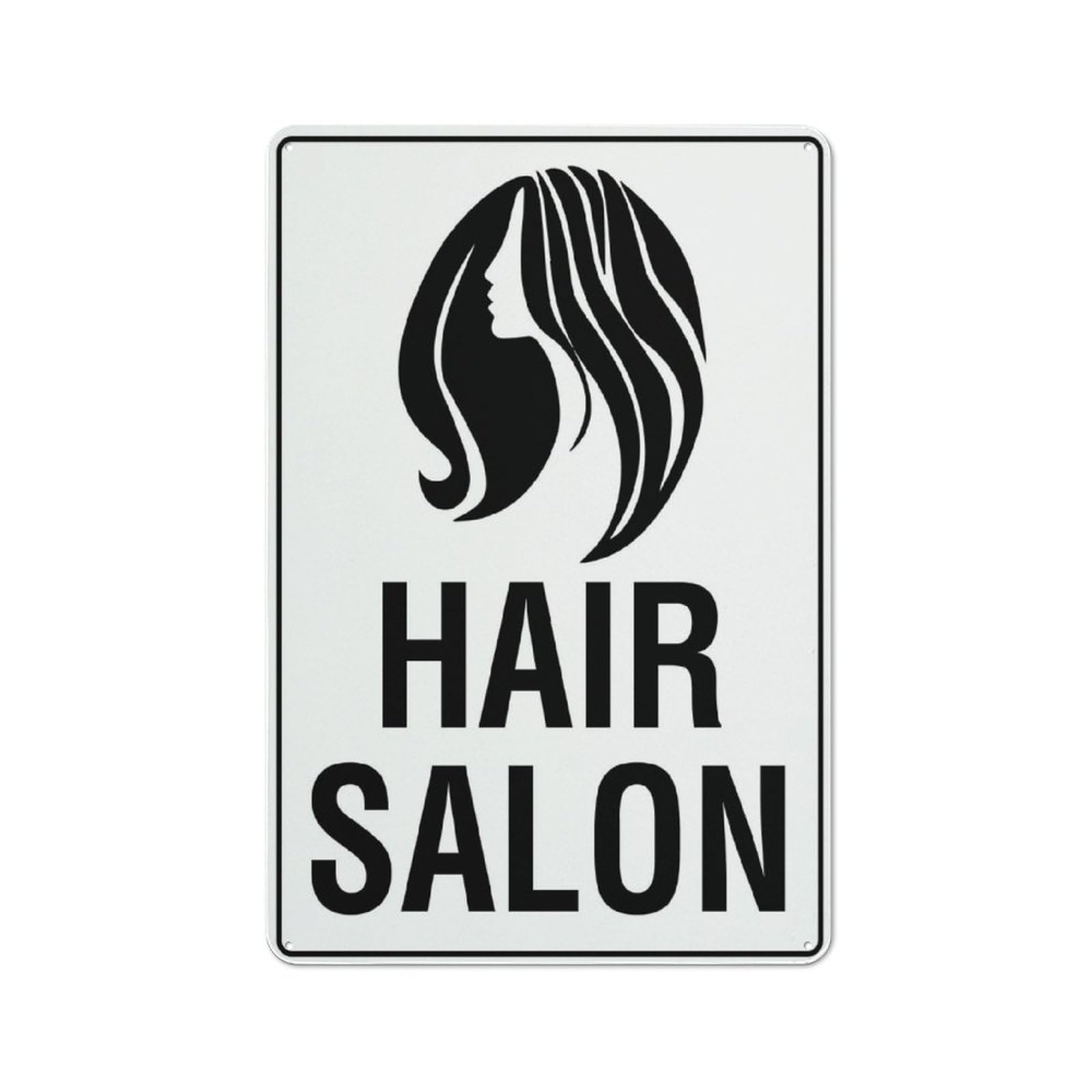 Hair Salon Sign, 8x12 Inch Rust-Free Aluminum - UV-Protected, Waterproof, Weatherproof & Fade Resistant, 4 Pre-Drilled Holes