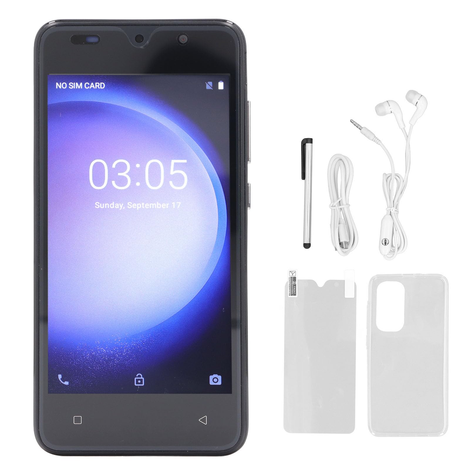 Generic Telefon Komórkowy, 5.0 -cal 5 MP 8 MP Smartfon HD do Połączenia (BLACK)