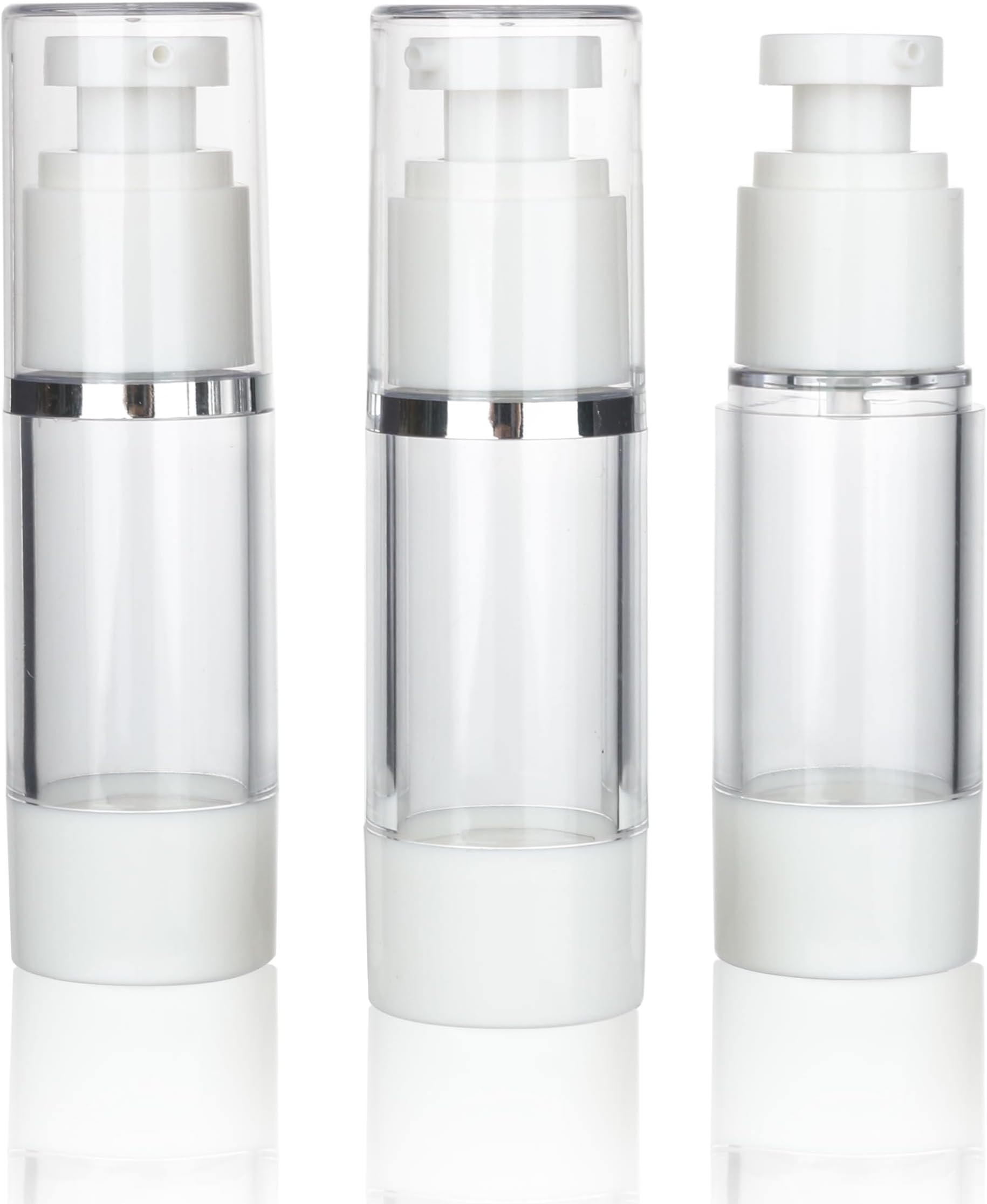 COSIDEA 3pcs 30ml Empty refillable airless pump Cream Lotion bottles travel foundation container dispenser for toiletries Bottle Toiletries Liquid